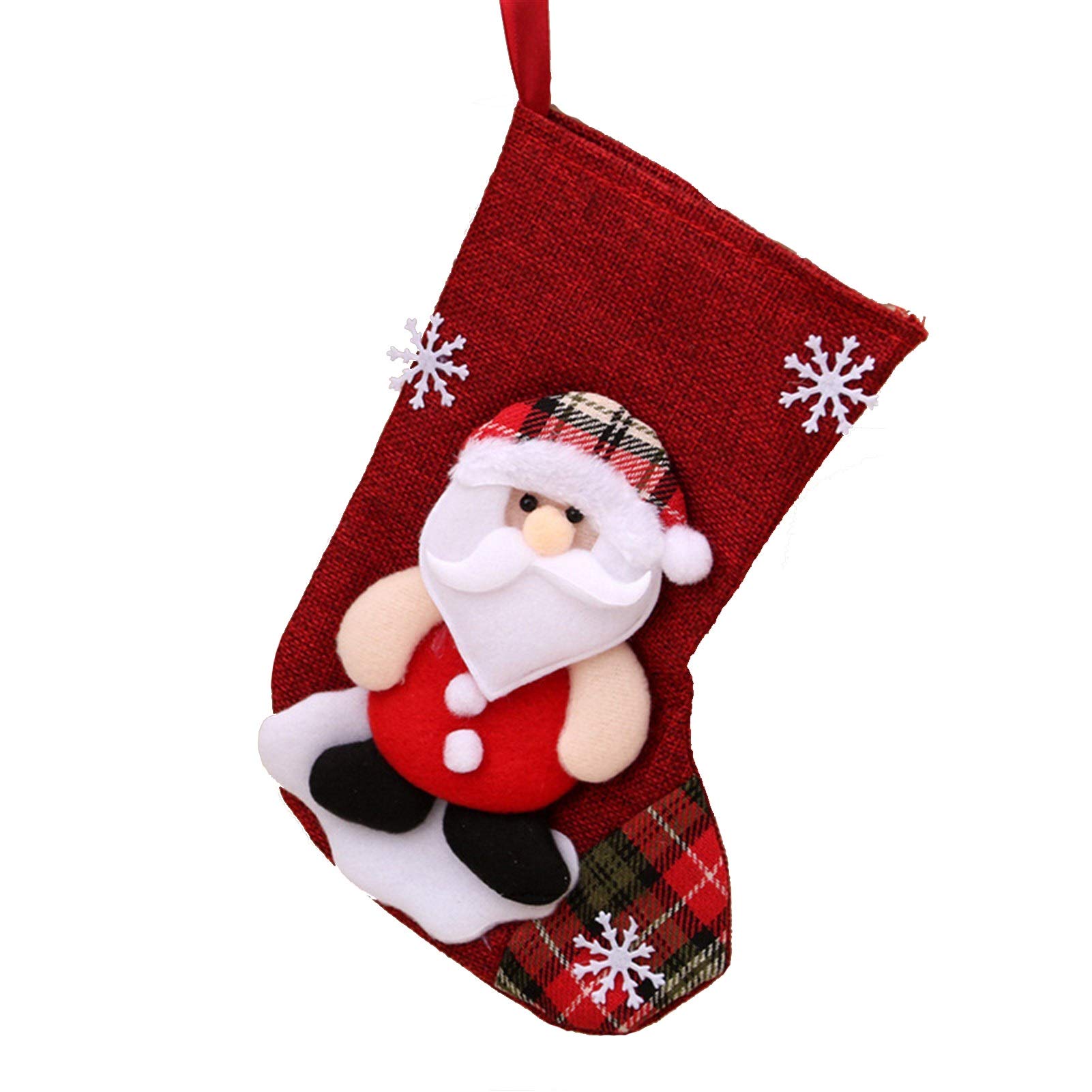 WBF Christmas Tree Hanging Bags - Festive Holiday Stockings for Candy, Gifts & Decorations | Perfect for Fireplace, Party & Kids | Medium Linen Gift Bags for Christmas Tree Decor