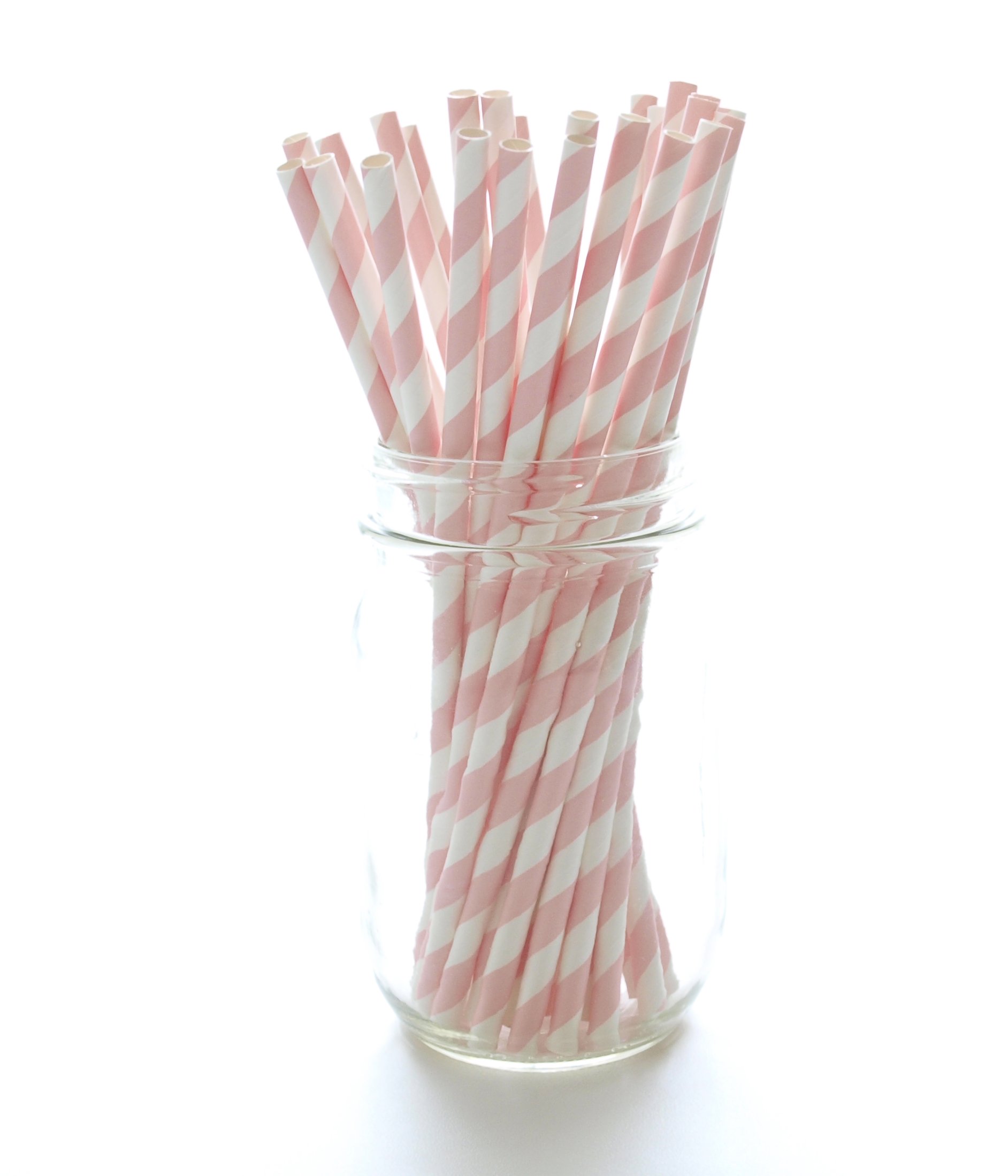 Pink Striped Paper Straws - 25 Pack for Baby Showers, Princess Parties & Formal Events - Eco-Friendly Disposable Drinking Straws for Weddings, Birthday Celebrations & Special Occasions