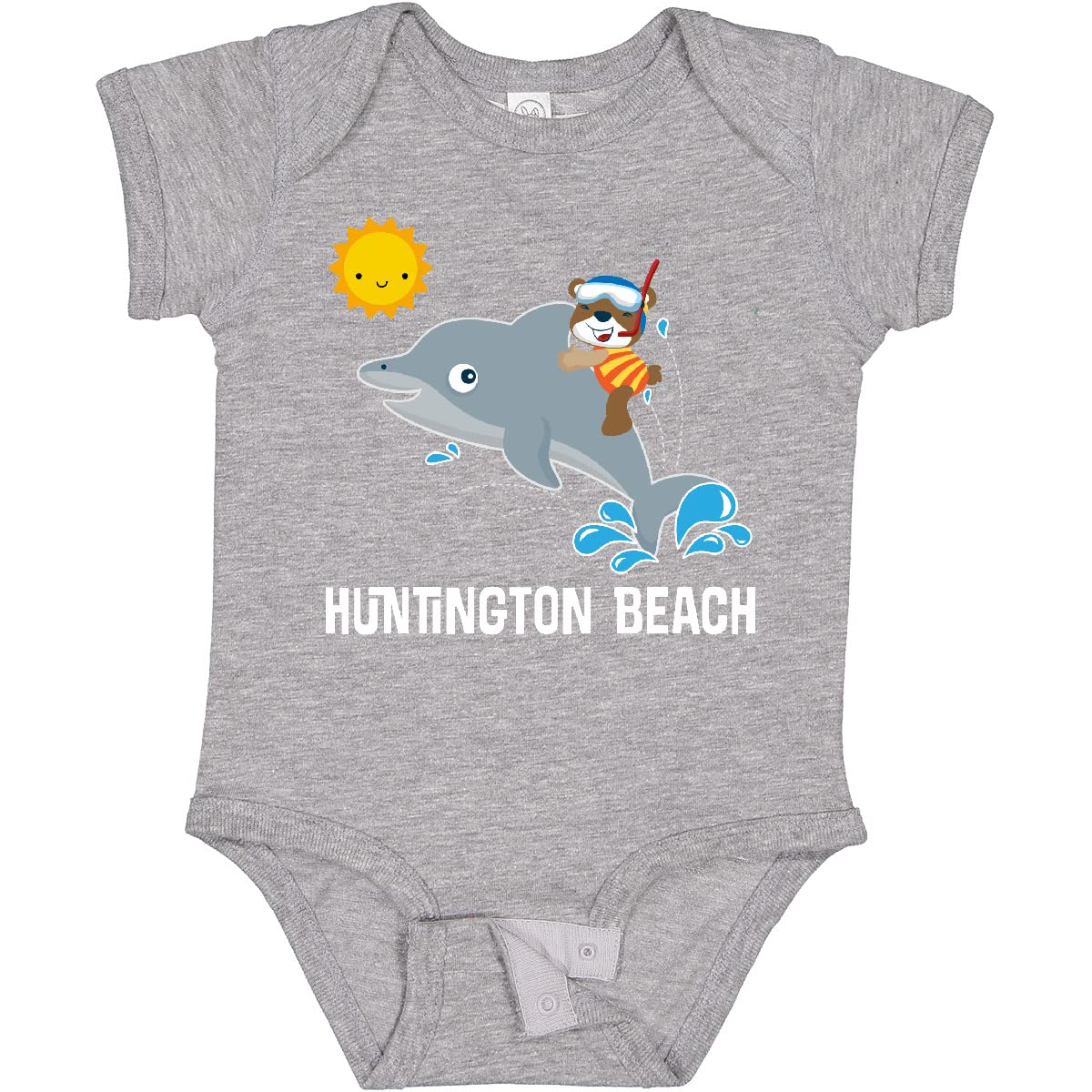 Inktastic Huntington Beach California Baby Bodysuit - Soft Cotton Infant Onesie for Boys & Girls - Perfect for Beach Trips, Family Vacations & California-Themed Gifts