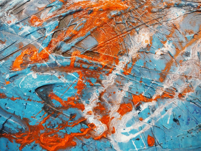 Abstract Blue and Orange Canvas Wall Art - Modern Home Decor for Living Room, Bedroom & Office - Inspire Creativity & Style
