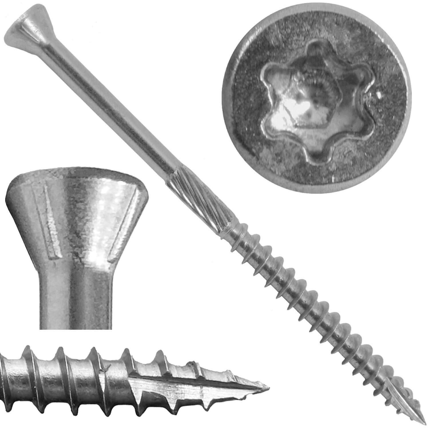 Premium 305 Stainless Steel Trim Head Star Drive Wood Screws - 9 x 3 Inch, Silver (5 lbs Pack of 465 Screws) for Outdoor Furniture, Decking & Marine Applications