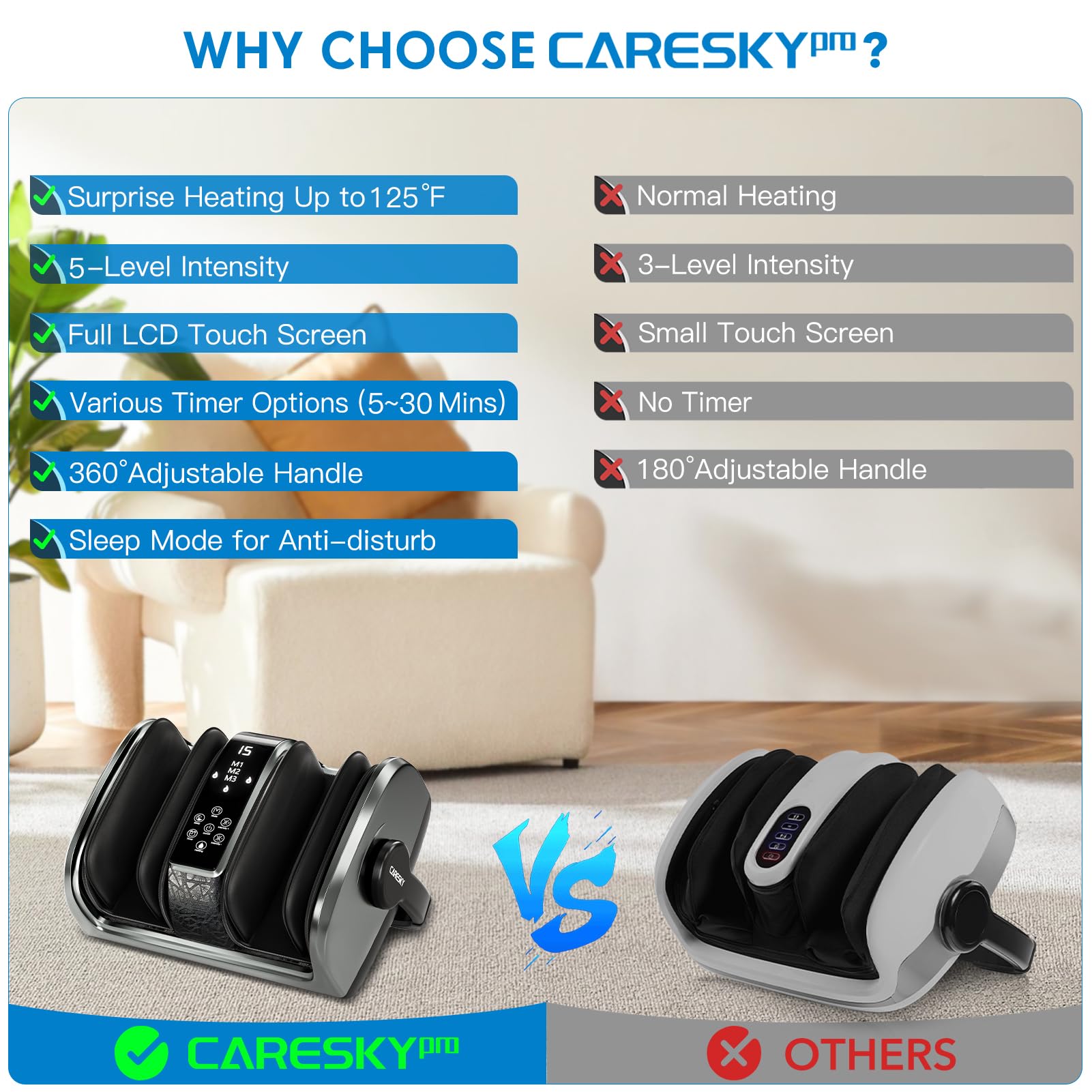 HSA FSA Eligible Shiatsu Foot Massager with Heat Therapy - 5 Intensity Deep Kneading & Rolling for Pain Relief, Neuropathy, Plantar Fasciitis - Perfect for Calf, Leg & Arm Relaxation at Home or Office