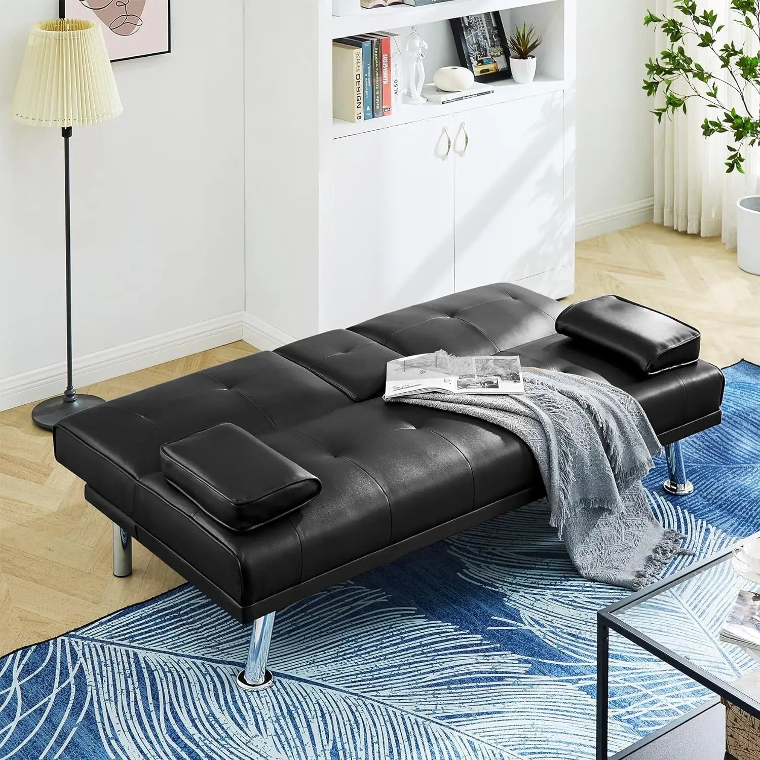 Convertible Futon Sofa Bed - 3-in-1 Sleeper Couch for Small Spaces | Perfect for Guest Room, Studio Apartments & Dorm Rooms | Comfortable Daybed with Easy Foldable Design