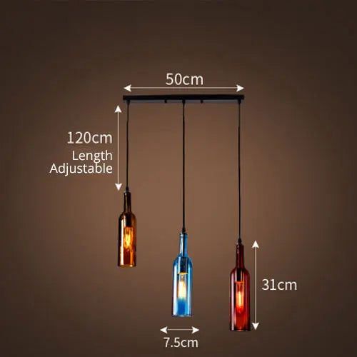 Creative LED Wine Bottle Pendant Light - Modern Home Decor Lighting for Kitchen, Bar & Dining Room
