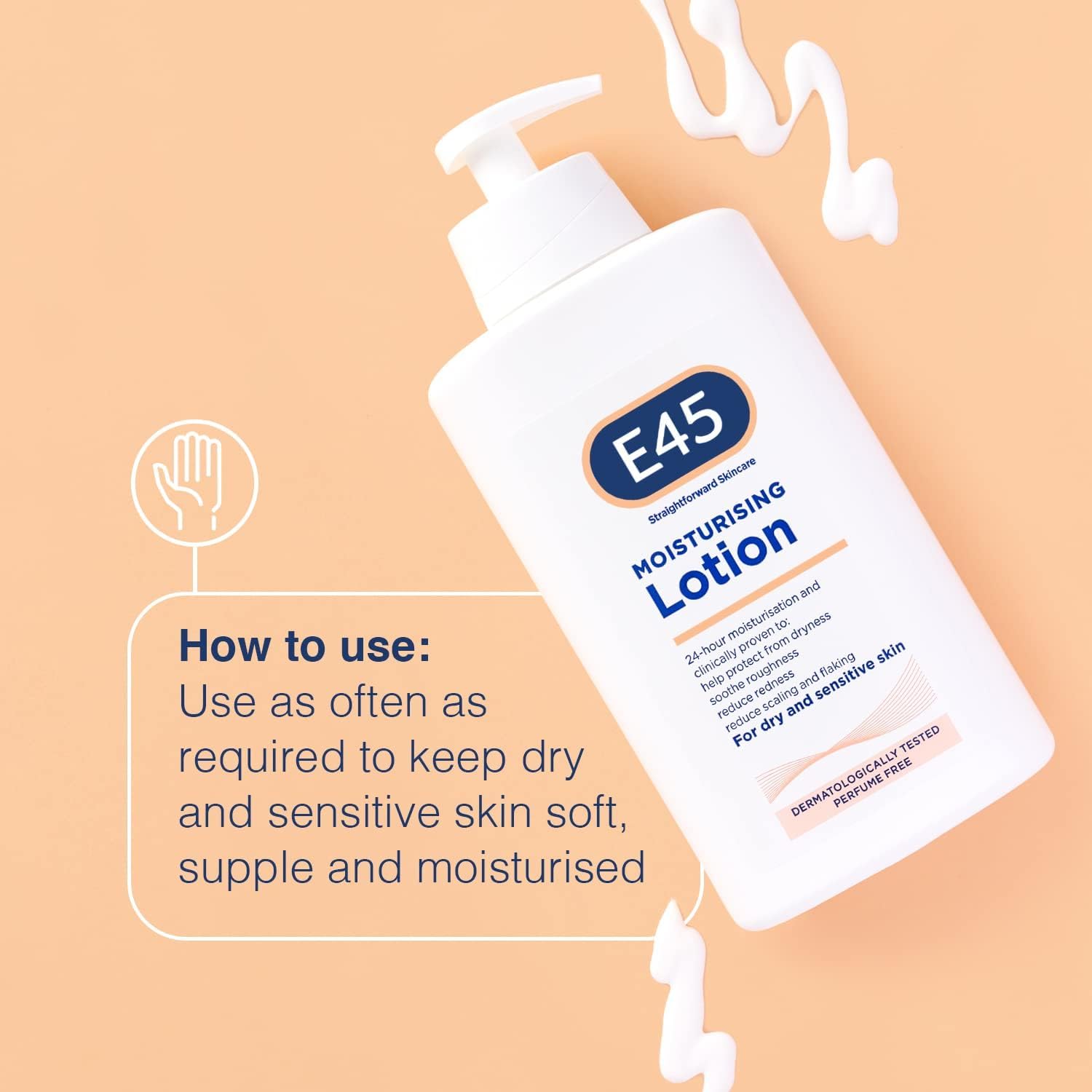 E45 Dermatological Moisturizing Lotion for Dry & Sensitive Skin - 16.9 Fl Oz (Pack of 2) - Fragrance-Free Hydrating Body Cream for Eczema, Psoriasis & Dermatitis Relief - Perfect for Daily Skincare Routine & Winter Skin Care