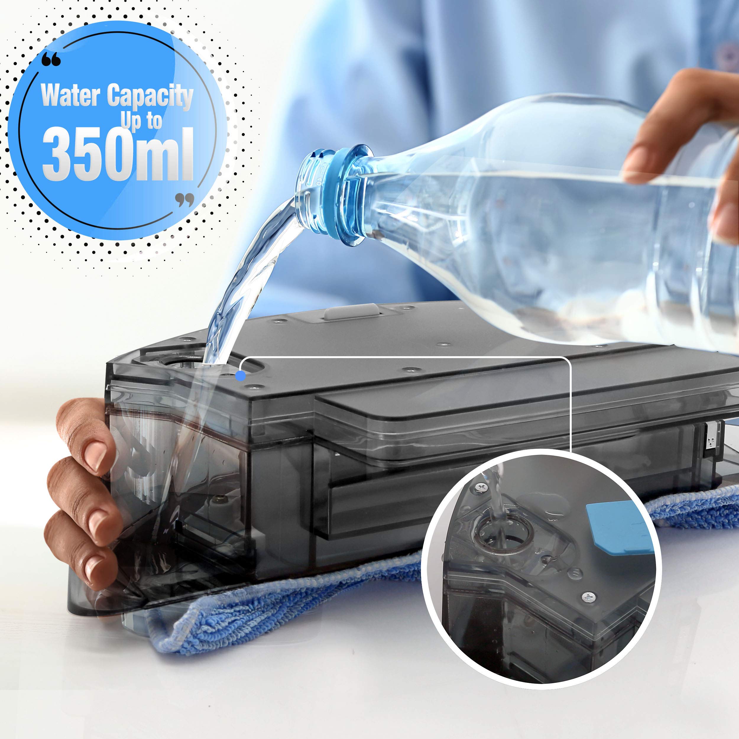 PURE CLEAN Robot Vacuum Wet Mop Accessory Kit - Compatible with Pyle PUCRC455 Smart Robot Vacuum Cleaner - PRTPUCRC4558 - Perfect for Hardwood Floors & Pet Hair Cleaning