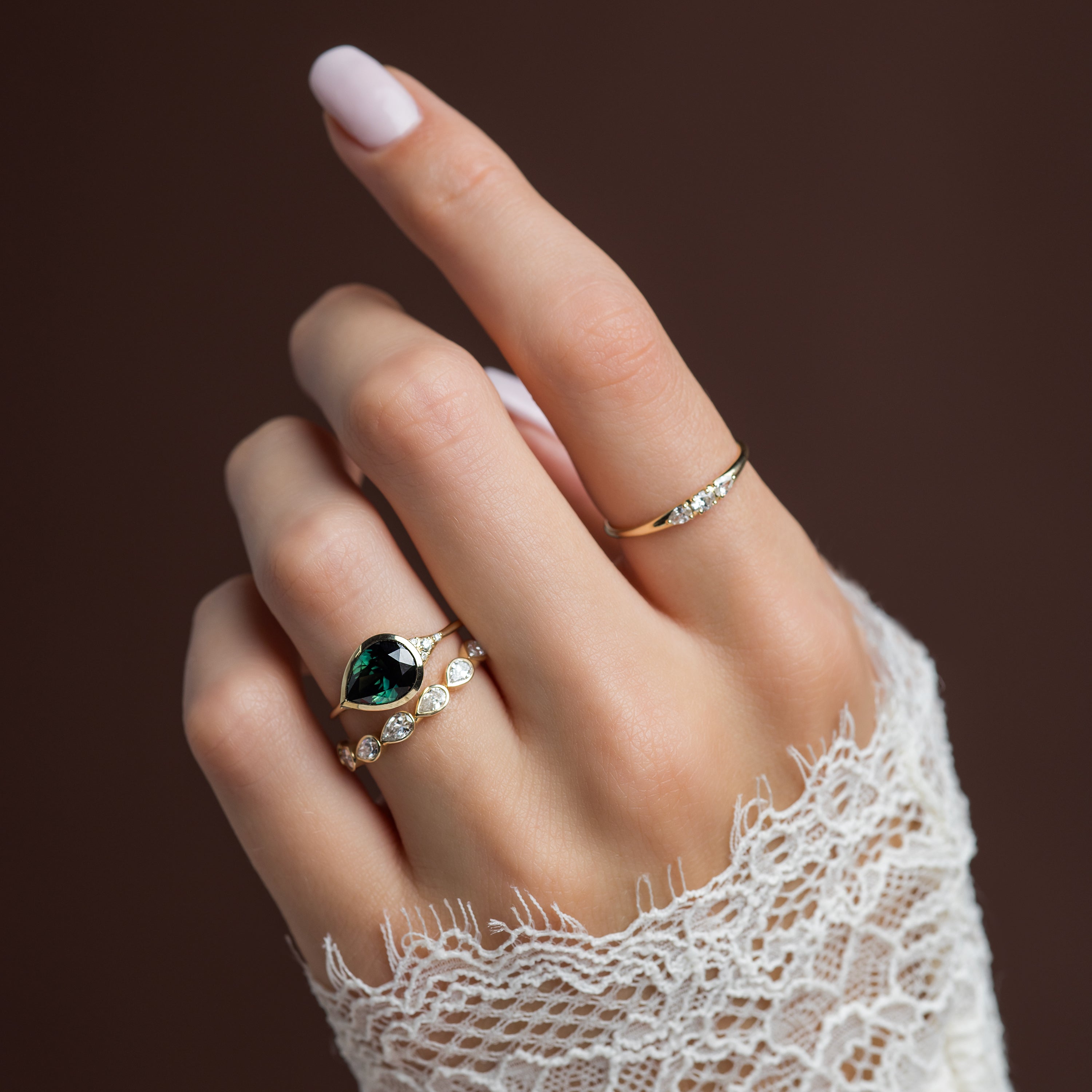 Pear Arc Band - Elegant & Durable Stainless Steel Ring for Women | Perfect for Everyday Wear, Weddings & Special Occasions