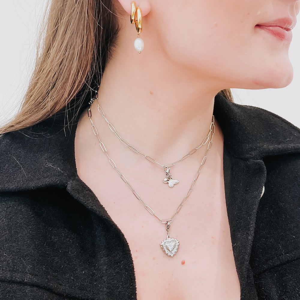 Chanelle Charm Bar Necklace Chains - Waterproof Gold/Silver Layering Necklace for Women | Perfect for Everyday Wear, Gift Giving & Special Occasions