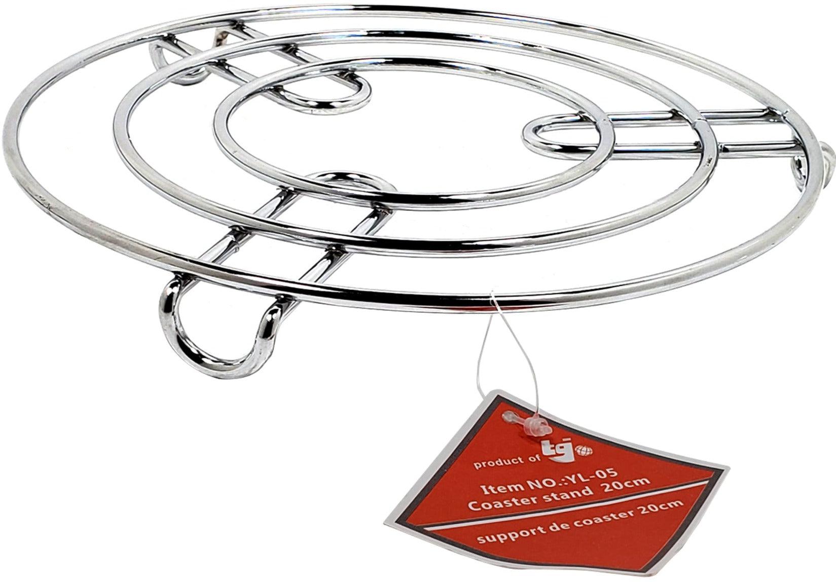 20cm Chrome Coaster Stand - Premium Drink Holder for Coffee, Wine & Cocktails - Perfect for Home, Office & Bar Use