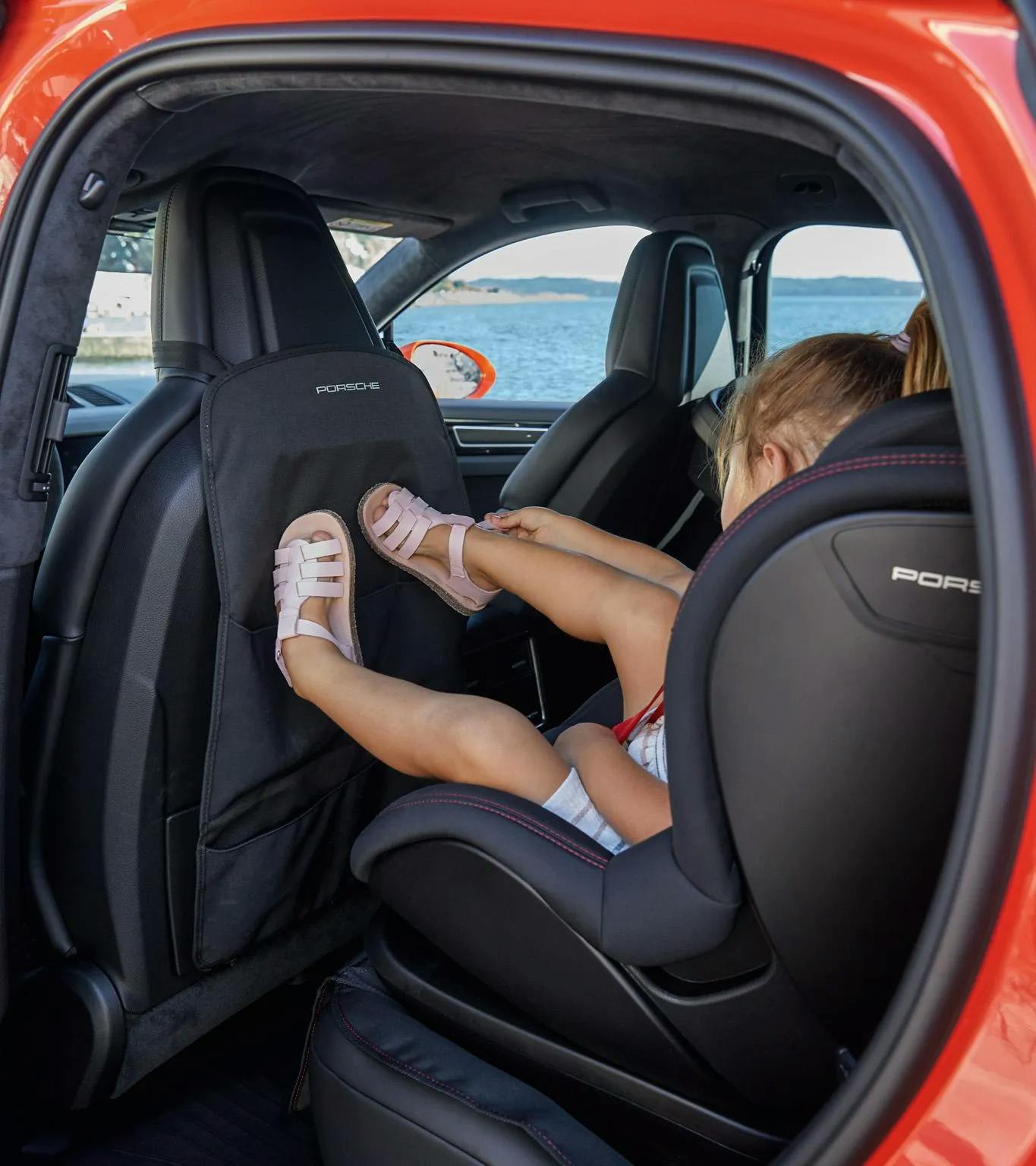 Porsche Seat Backrest Protector - Universal Fit Car Seat Cover for Porsche Models - Perfect for Road Trips, Commuting & Child Safety