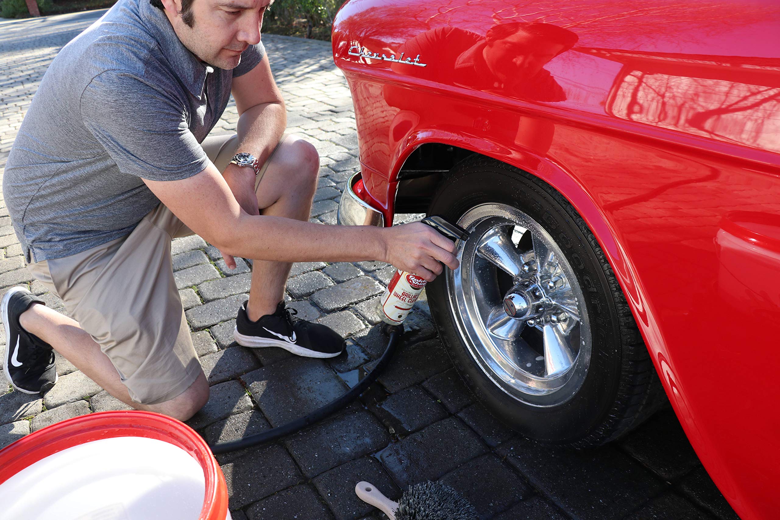 GOLDEN SHINE Premium Wheel Cleaner Spray - 16oz Chrome, Painted & Polished Wheel Cleaner - Safe for Alloy Rims & Hubcaps - Perfect for Car Detailing & Auto Care (44016)