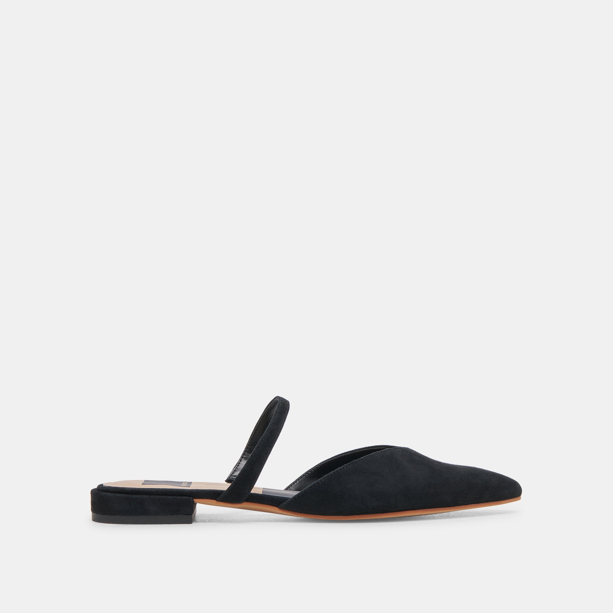 KANIKA Women's Wide Width Suede Flats - Comfortable Onyx Black Slip-On Shoes for Work, Travel & Casual Wear