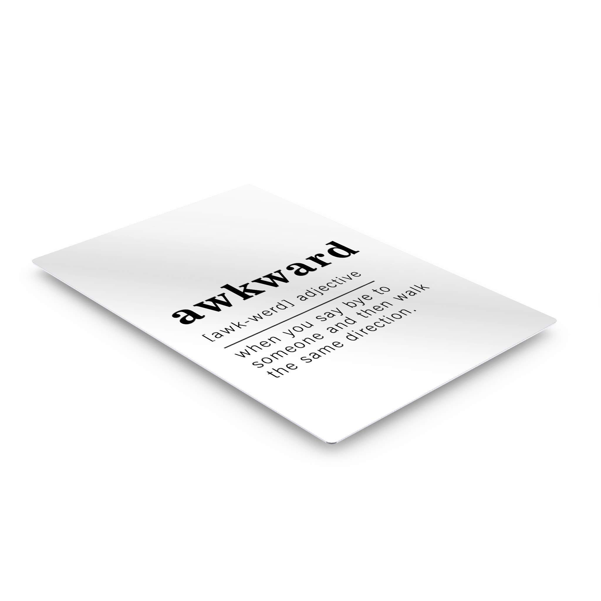 Funny Adjective Noun Dictionary Definition of Awkward Metal Print - Inspirational Quote Wall Art for Office, Living Room, Bedroom & Bathroom - Ready to Hang Home Decor (40x30 Inches, Made in USA) - Perfect for Gifts, Housewarming & Adding Humor to Your Space