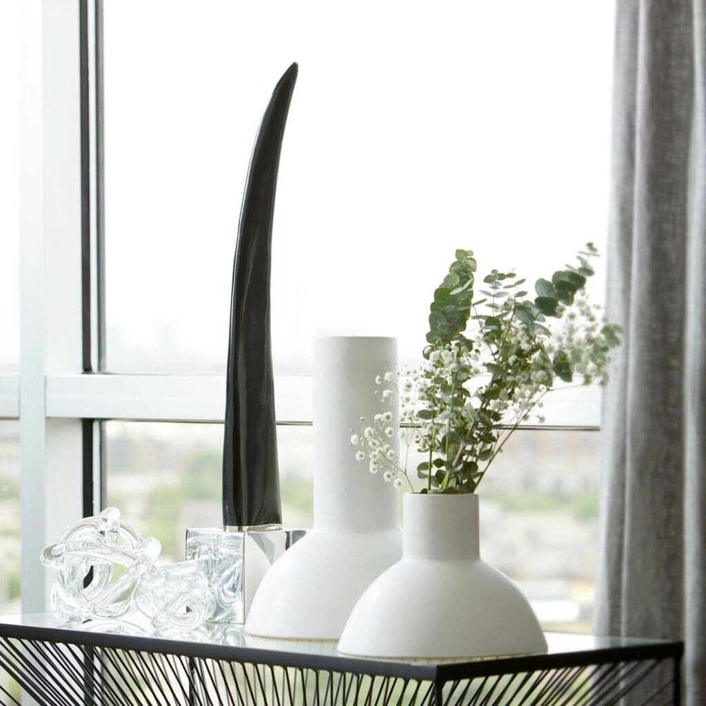 Cyan Design 10827 Purezza White Medium Vase - Elegant Home Decor for Living Room, Dining Table & Wedding Centerpieces
