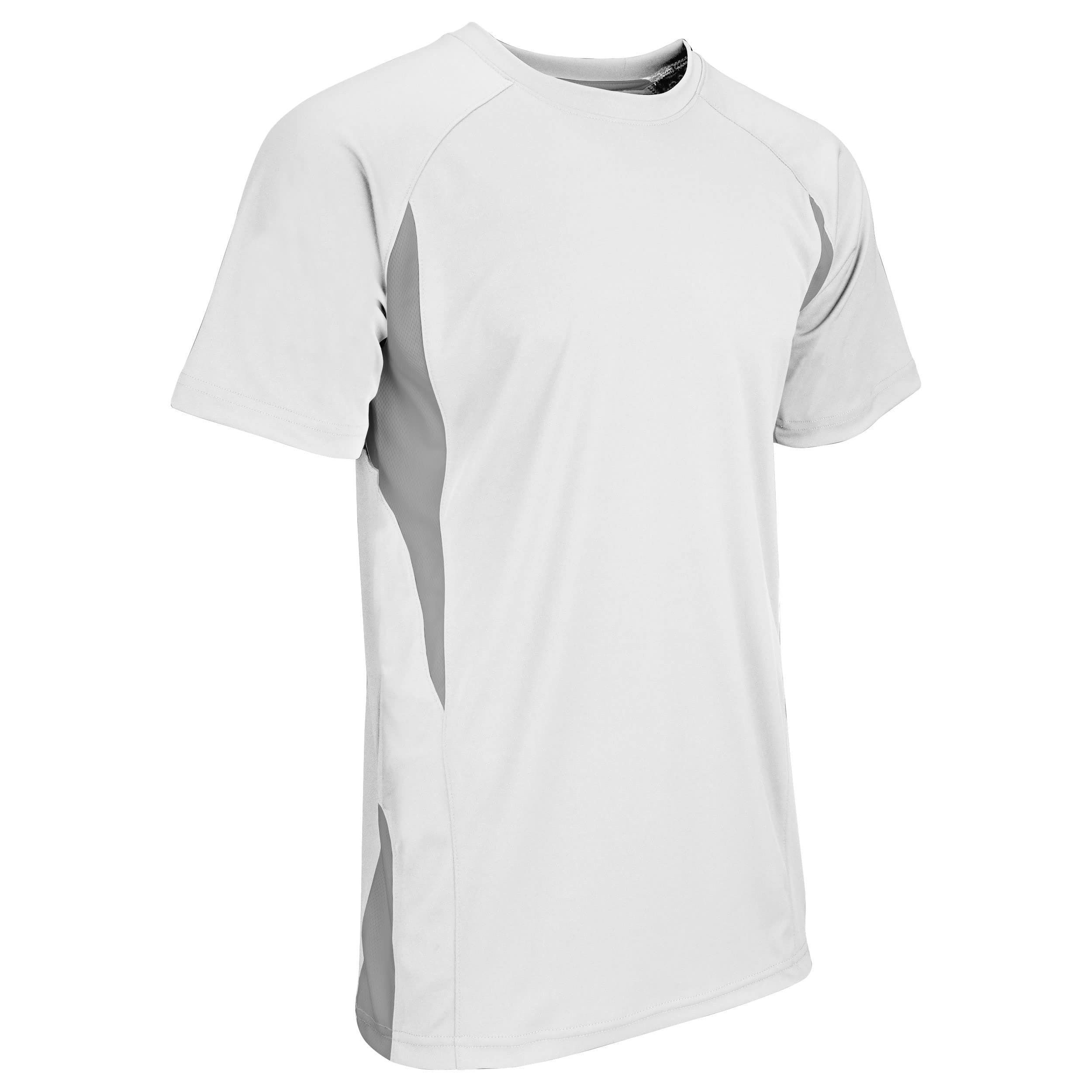 Champro Boys' Top Spin Lightweight Youth Baseball Jersey - Breathable & Durable Uniform for Kids - White & Grey - Small Size - Perfect for Little League Games & Practice Sessions