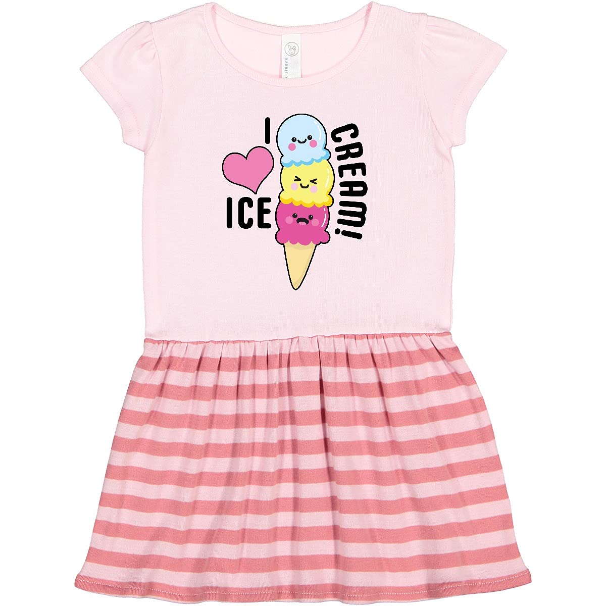 Inktastic Cute Ice Cream Cone Toddler Dress - Adorable Girls' Summer Outfit for Parties, Beach & Playtime