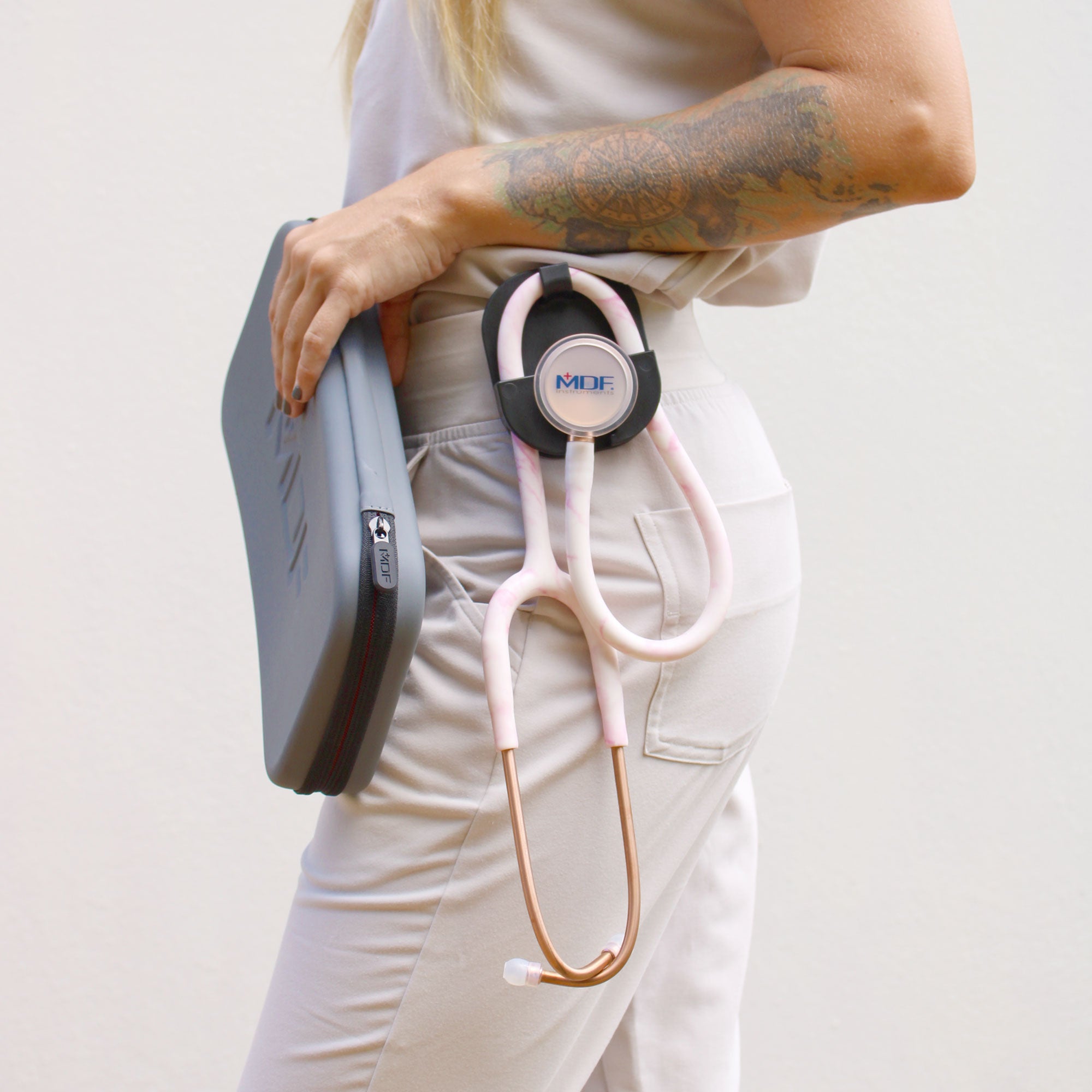 ProCardial® Titanium Cardiology Stethoscope - Premium Rose Gold Finish with Georgia Pink Marble Design | Ideal for Doctors, Nurses & Medical Professionals | Perfect Gift for Healthcare Workers