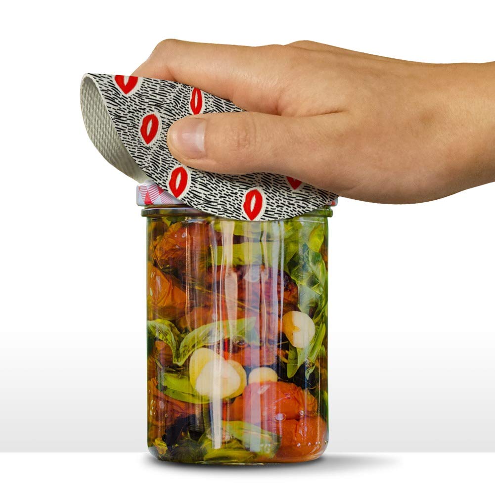 Bold Lips Round Rubber Non-Slip Jar Gripper Lid Opener - Easy Open Stubborn Jars for Kitchen, Pantry & Home Use