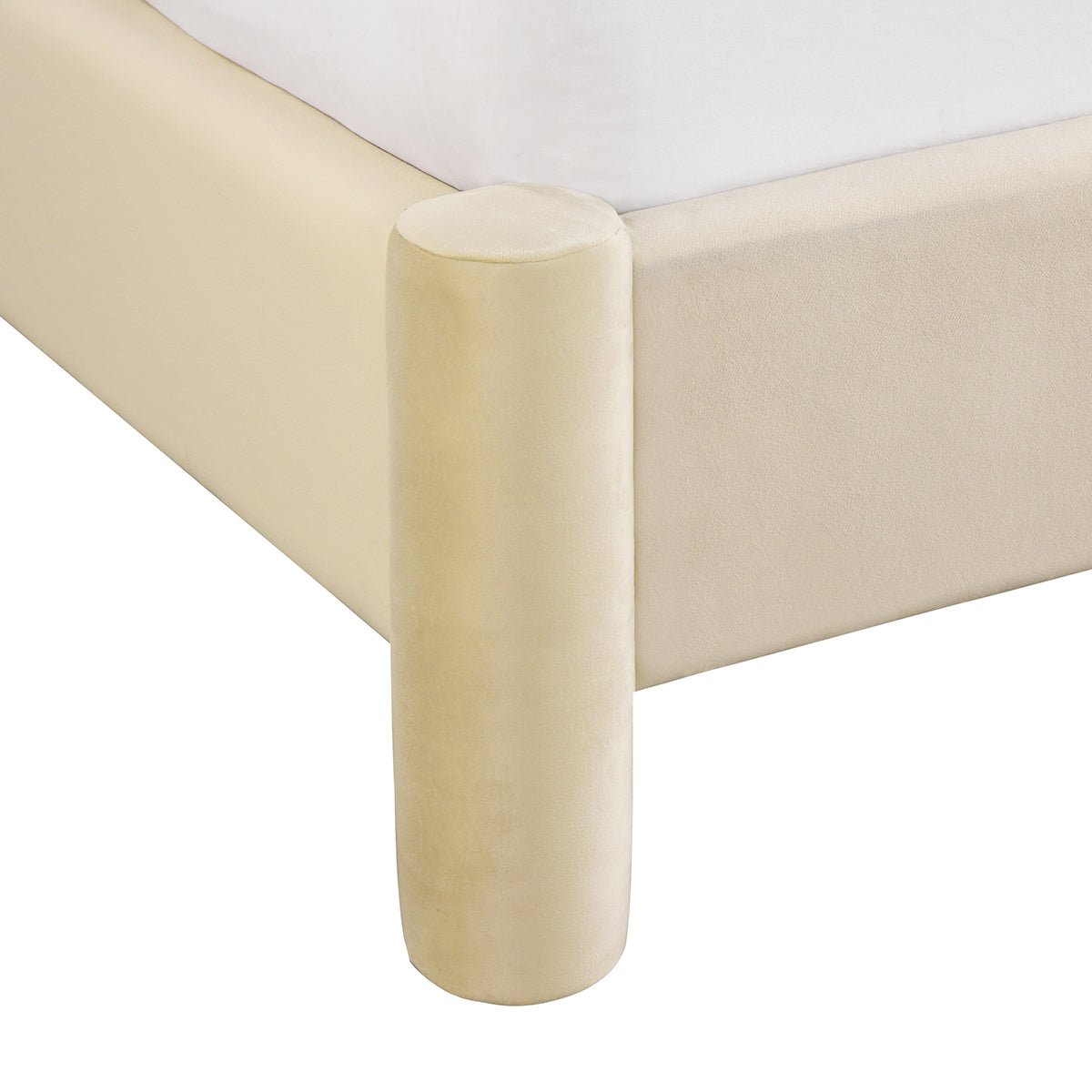 Luxury Estelle Velvet King Size Bed Frame - Soft Desert Velvet Upholstered Headboard - Elegant Bedroom Furniture for Master Suite & Guest Room