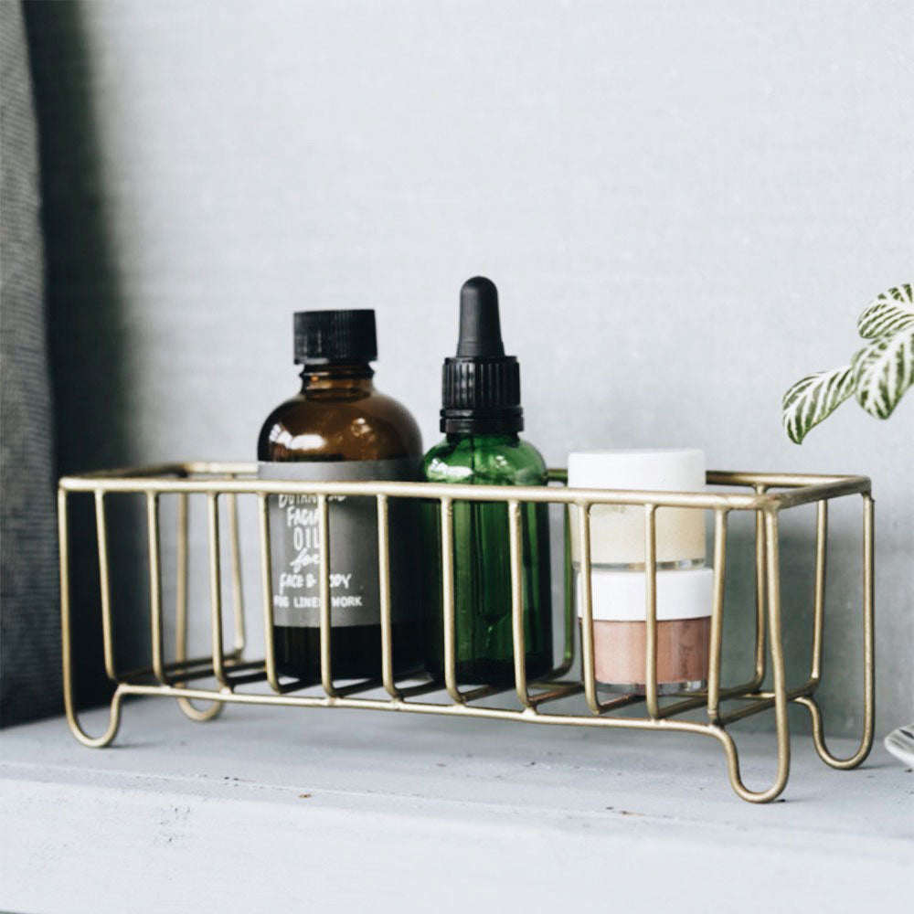 Premium Brass Wire Storage Basket - Small Organizer for Home, Office & Bathroom | Stylish & Durable Storage Solution