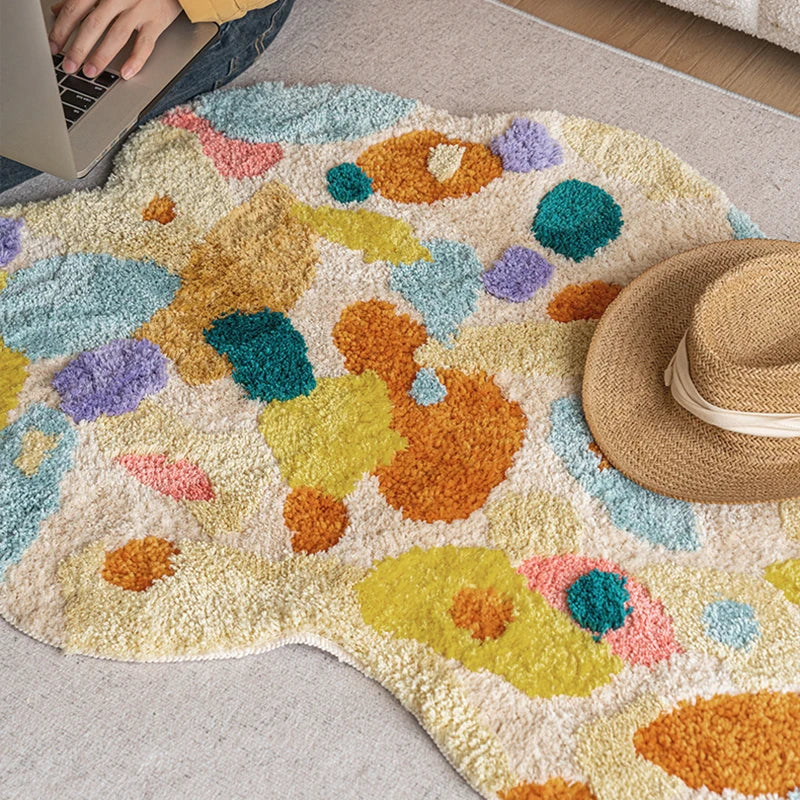 Acid Forest Irregular Area Rug - Modern Abstract Non-Slip Living Room Carpet for Boho Home Decor | Perfect for Bedroom, Dorm & Office