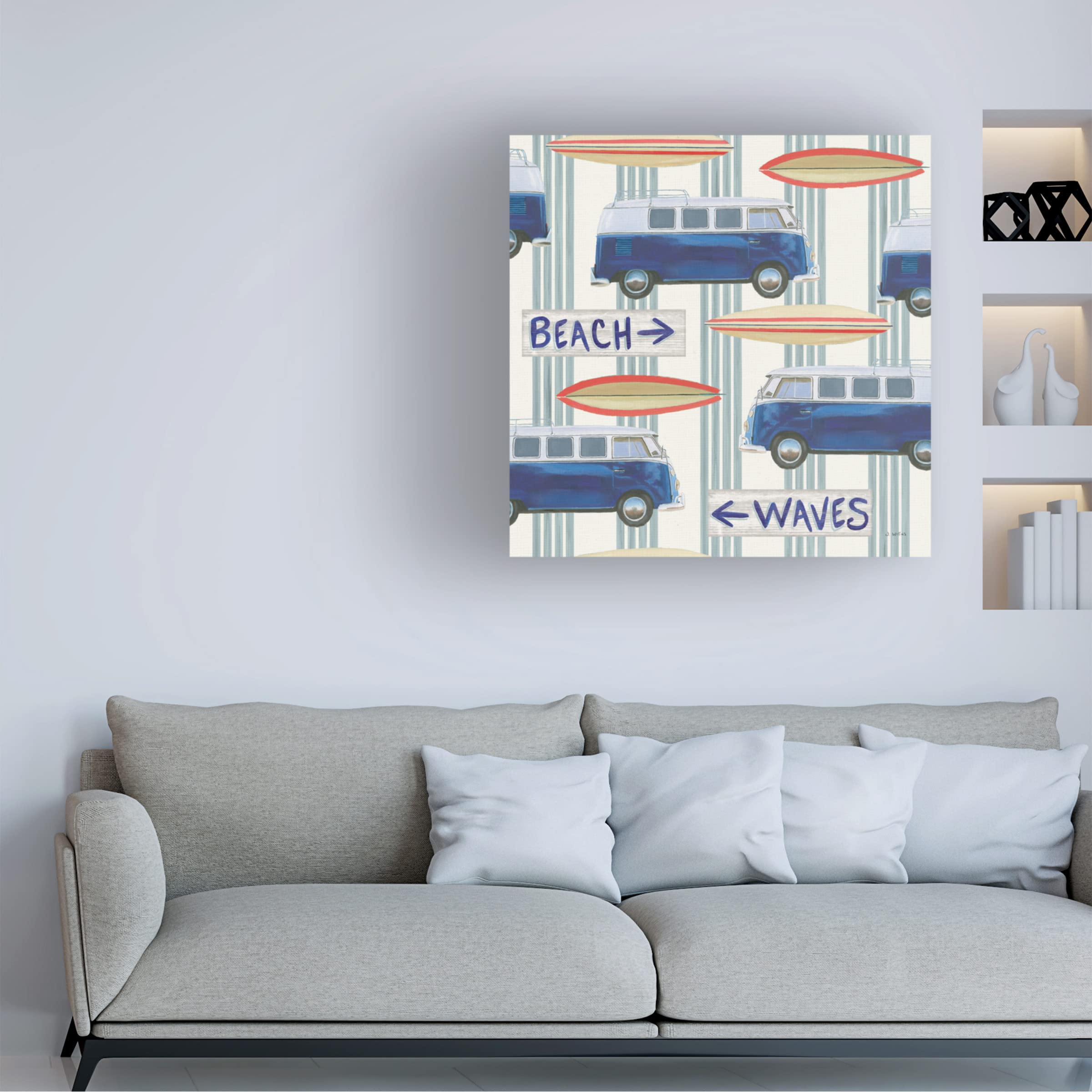 James Wiens 'Beach Time Pattern III' Canvas Wall Art Print - Coastal Decor for Living Room, Bedroom & Beach House