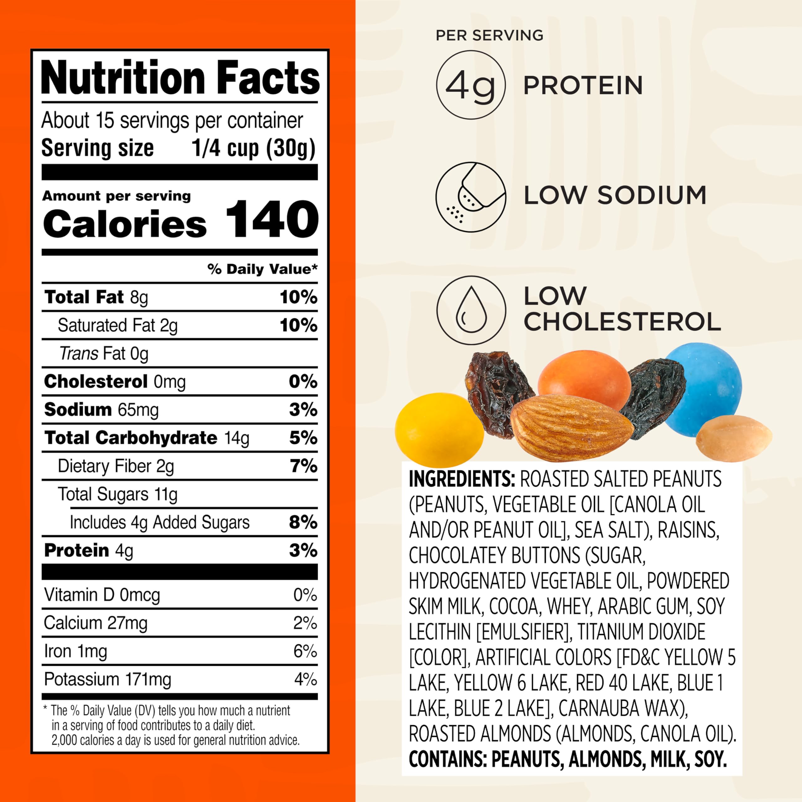 Snak Club Energizer Trail Mix - Roasted Salted Peanuts, Raisins, Chocolate Candies & Almonds - Gluten-Free, Kosher Snack - 16oz Resealable Bag - Perfect for Hiking, Camping & Office Snacks
