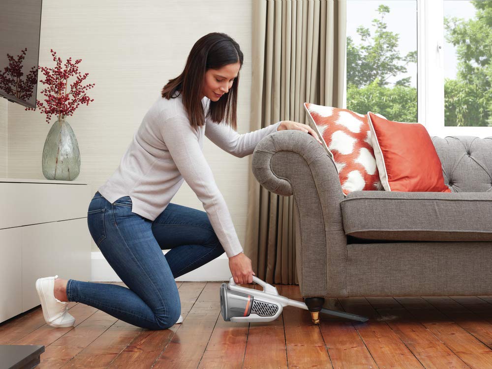 BLACK+DECKER Dustbuster AdvancedClean+ Cordless Handheld Vacuum Cleaner - Powerful 20V Lithium Battery, Lightweight & Portable for Quick Cleanups - Ideal for Home, Car, Stairs, Pet Hair (HHVK320J10, White)