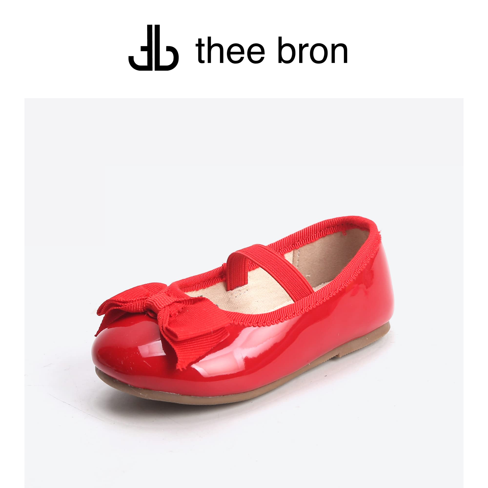 THEE BRON Girls Ballet Flats - Toddler Dress Shoes for Wedding, Party & Special Occasions - Comfortable Leather Mary Janes for Infants & Toddlers (Perfect for Flower Girls, Birthday Parties & Formal Events)