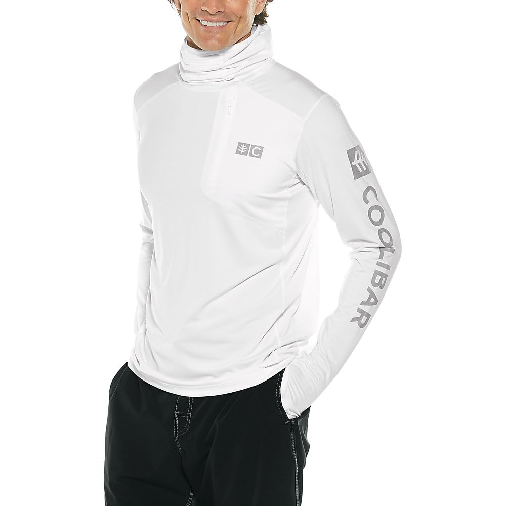 Coolibar UPF 50+ Men's Andros Fishing Hoodie - Sun Protective Shirt with Long Sleeves for Outdoor Activities, Hiking, and Beach Wear - Lightweight & Breathable UV Protection Clothing