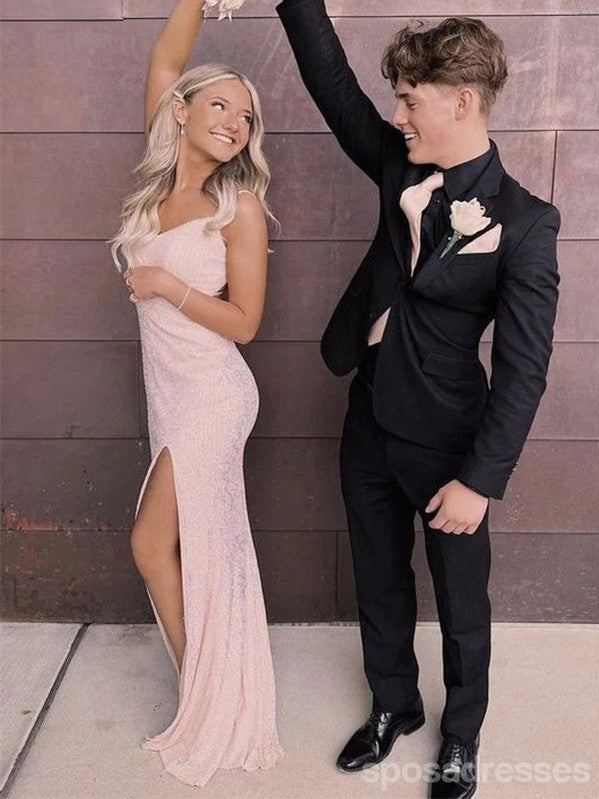 Elegant Pink Mermaid Side Slit Maxi Long Party Prom Evening Dress for Women - Formal Gowns for Homecoming, Wedding Guest & Special Occasions