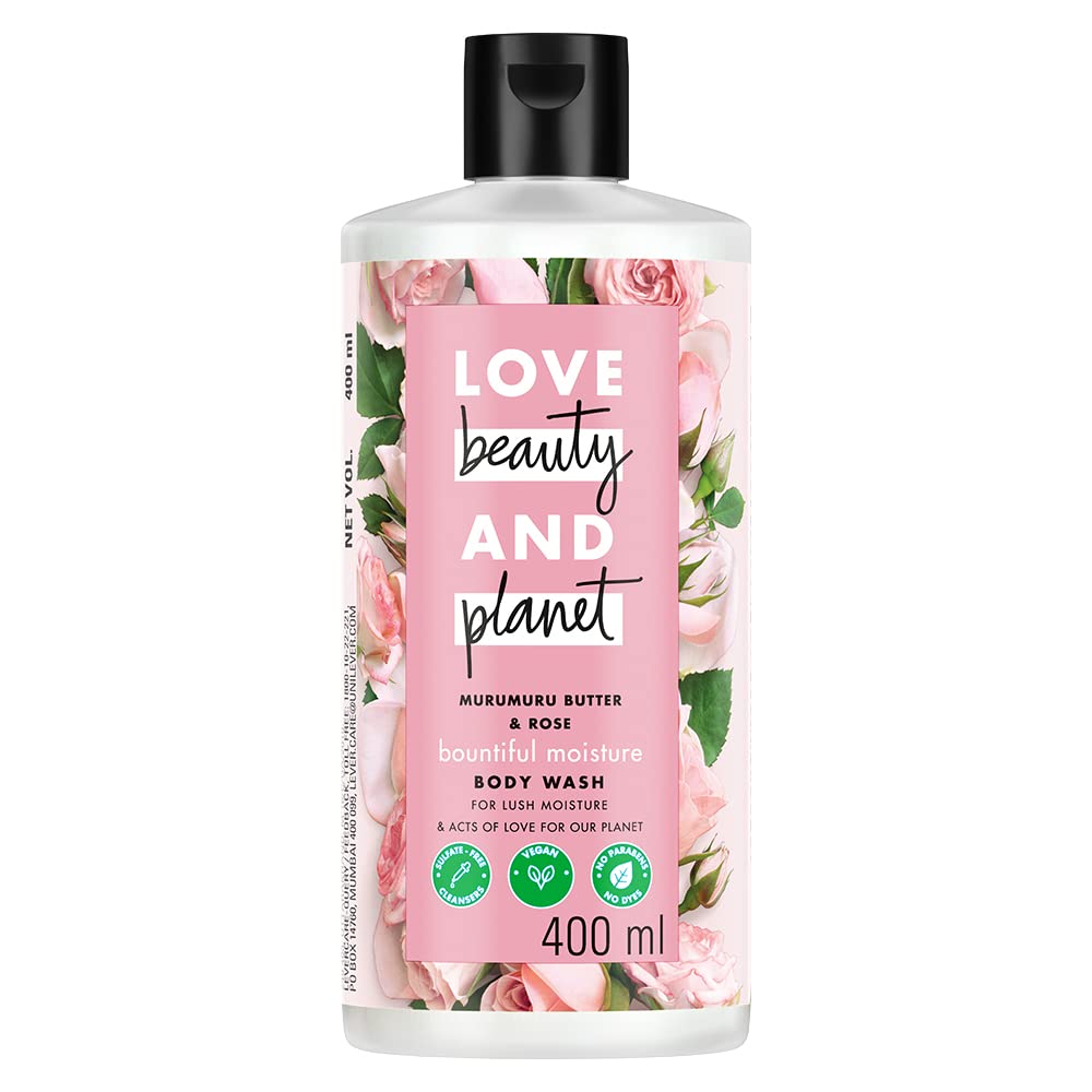 Love Beauty & Planet Sulfate-Free Hairfall Control Shampoo with Onion Oil, Blackseed Oil & Patchouli (400ml) & Moisturizing Body Wash for Dry Skin (400ml) - Hair Growth Solution & Hydrating Skin Care for Daily Use