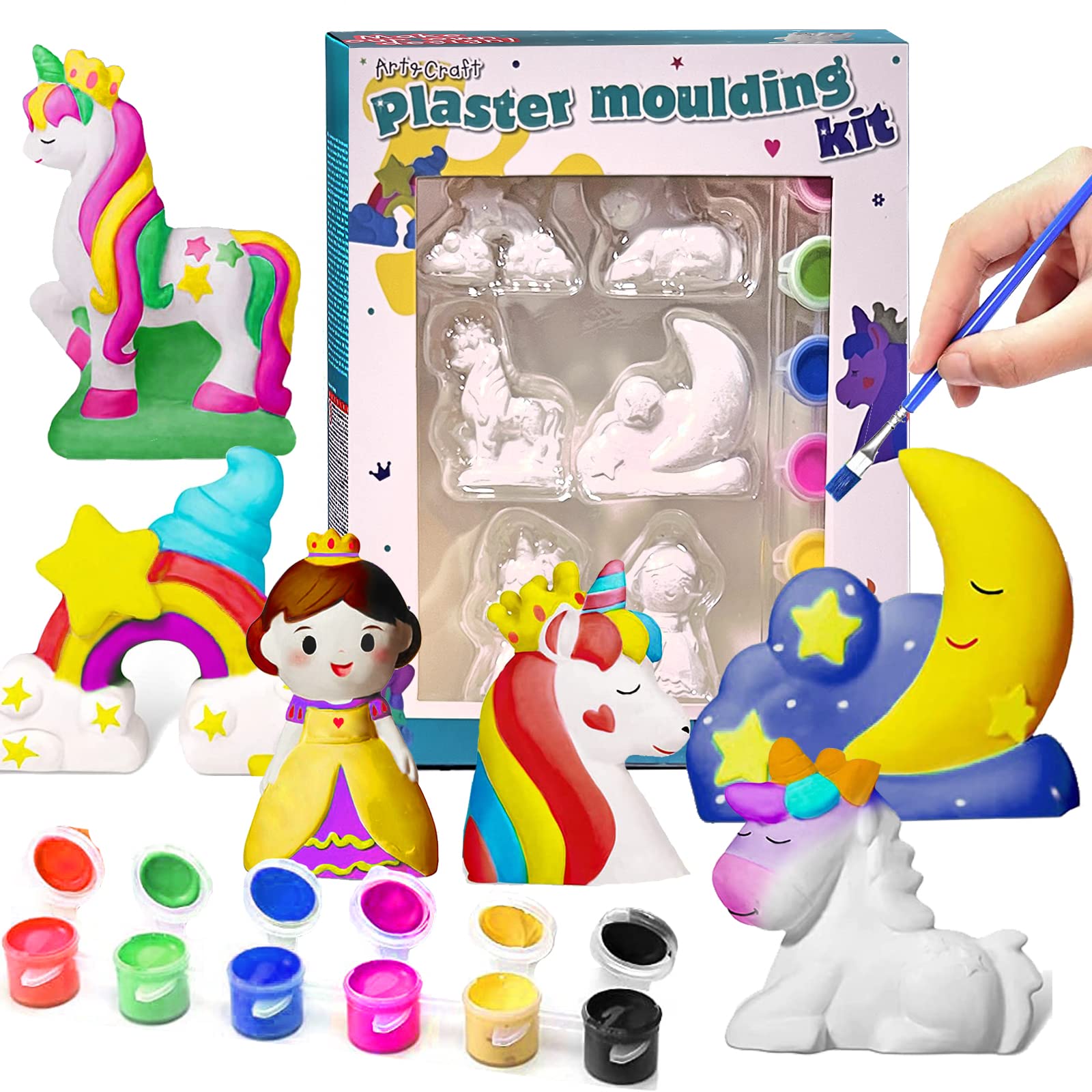 Unicorn Painting Kit for Kids - DIY Arts and Crafts Set with Unicorn Toys, Creative Birthday Gift for Girls & Boys Ages 4-8 - Perfect for Birthday Parties, Classroom Activities & Rainy Day Fun