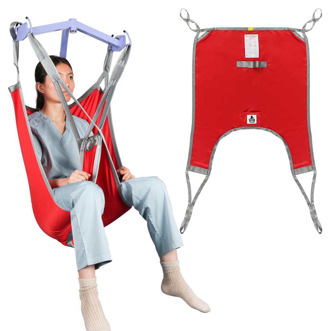 **Heavy-Duty Patient Lift Sling with Divided Leg & Lower Back Support - 500lb Weight Capacity for Safe Transfer & Positioning - Medium Size (1-Pack) - Ideal for Home Care & Medical Facilities**