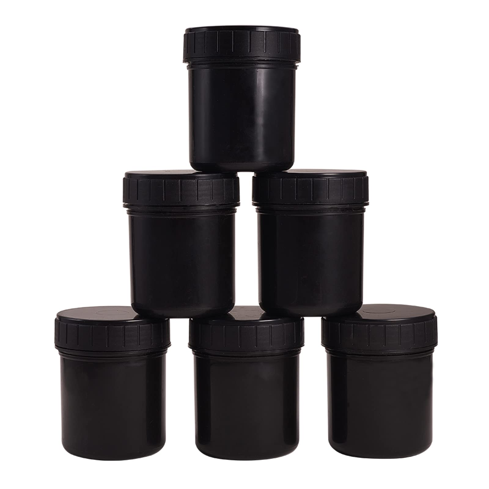 6PCS 150ML Black Empty Plastic Paint Cans with Lids - WANDIC Paint Storage Containers for Chemicals, Inks, Food & Flavors - Ideal for DIY Projects, Art Studios & Home Organization