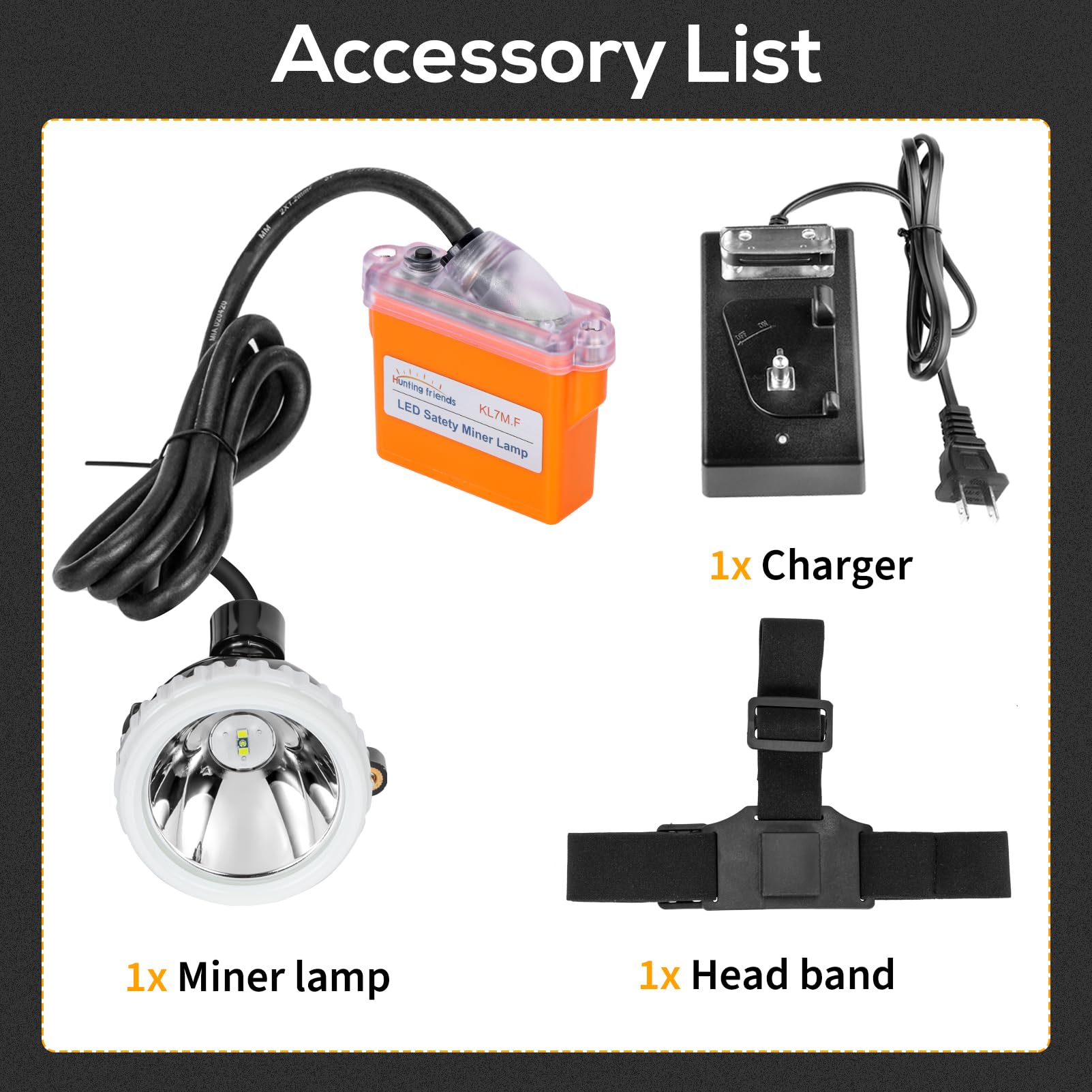 Super Bright Rechargeable Mining Headlamp - 10000 Lumen LED Hard Hat Light, Waterproof & Explosion Proof KL7M.F for Underground Coal Mining - Perfect for Miners, Construction Workers, and Outdoor Adventures