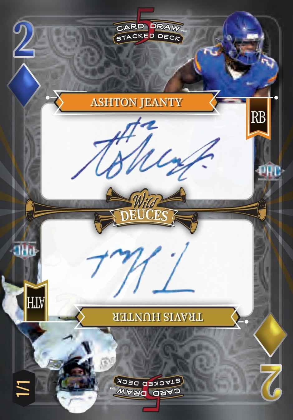 2024 Wild Card Five Card Draw Stacked Deck Football Trading Cards - 6 Box Half Case #2 Random Hit - Perfect for Collectors, Fantasy Football & Game Nights