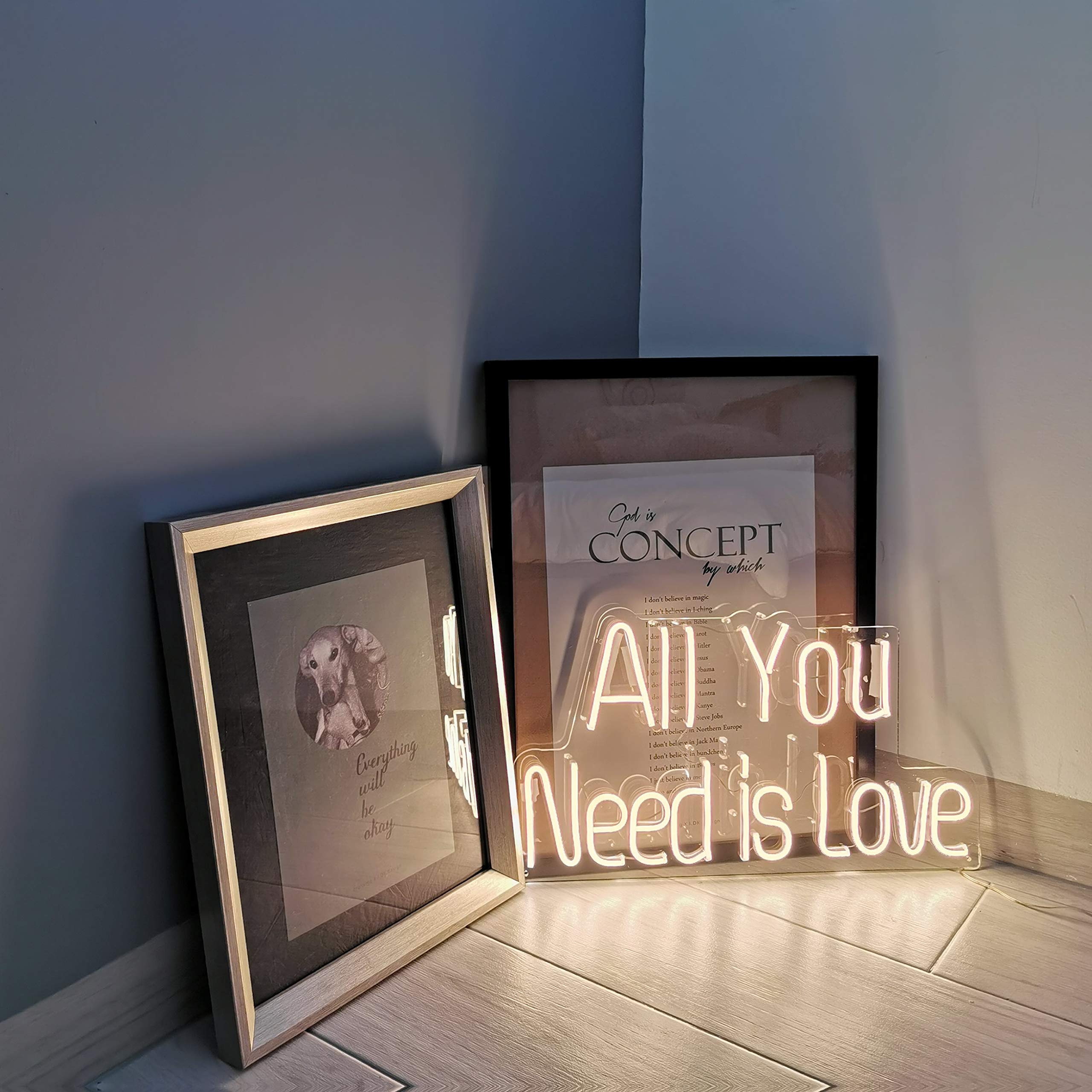 All You Need is Love LED Neon Sign - Warm White Wall Decor for Bedroom, Living Room, Bar & Wedding Decorations