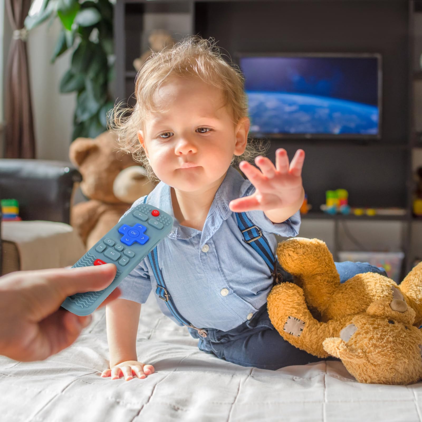 3 Pack Baby Teething Toys - BPA Free Silicone TV Remote Control Teethers for Infants & Toddlers 0-24 Months | Soothing Chew Toys for Teething Relief | Safe for Freezer & Dishwasher | Perfect for Home, Travel & Daycare Use