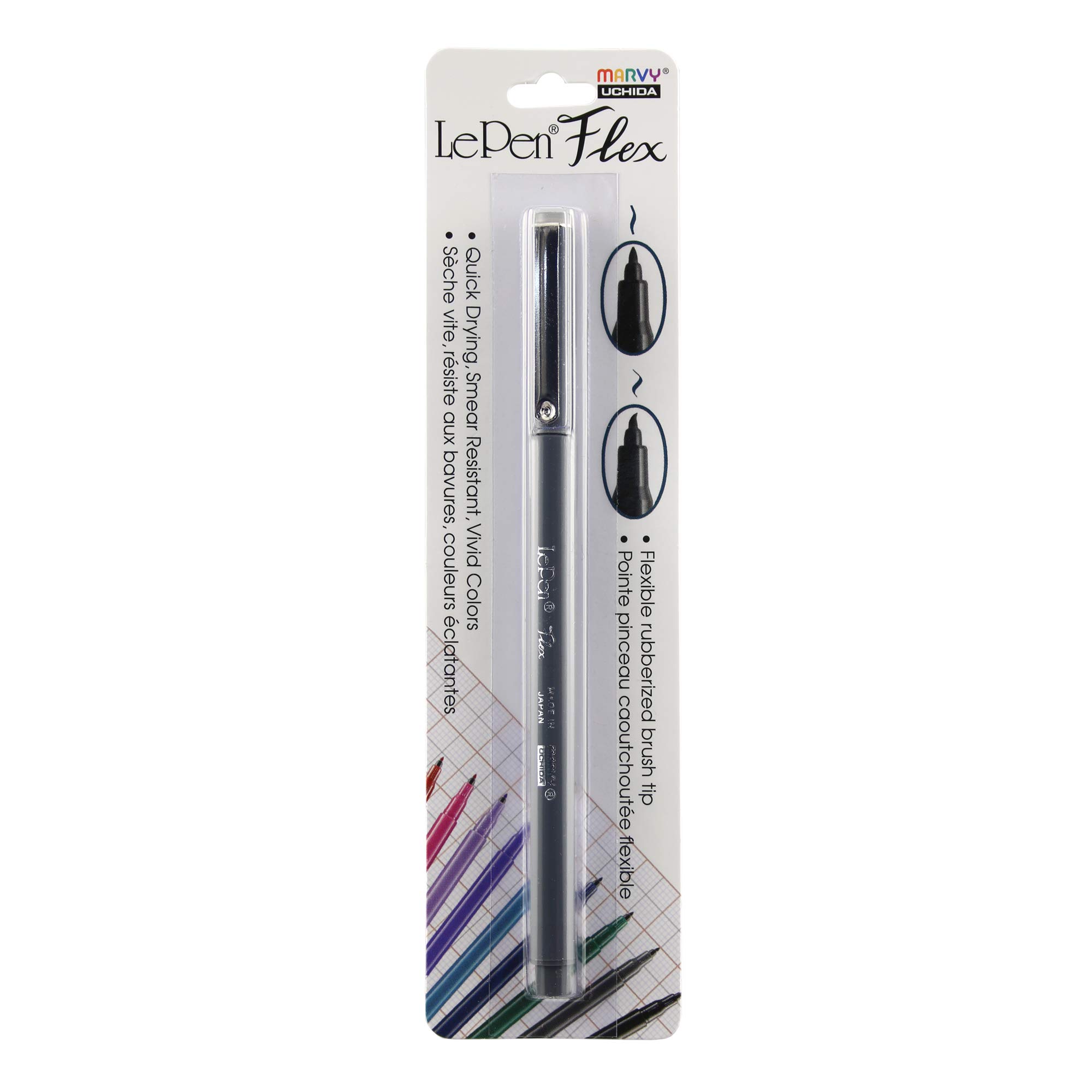 Uchida Of America Le Pen Flex Fine Point Marker - Dark Grey | Premium Art Supplies for Sketching, Drawing & Calligraphy | Perfect for Artists, Students & Professionals
