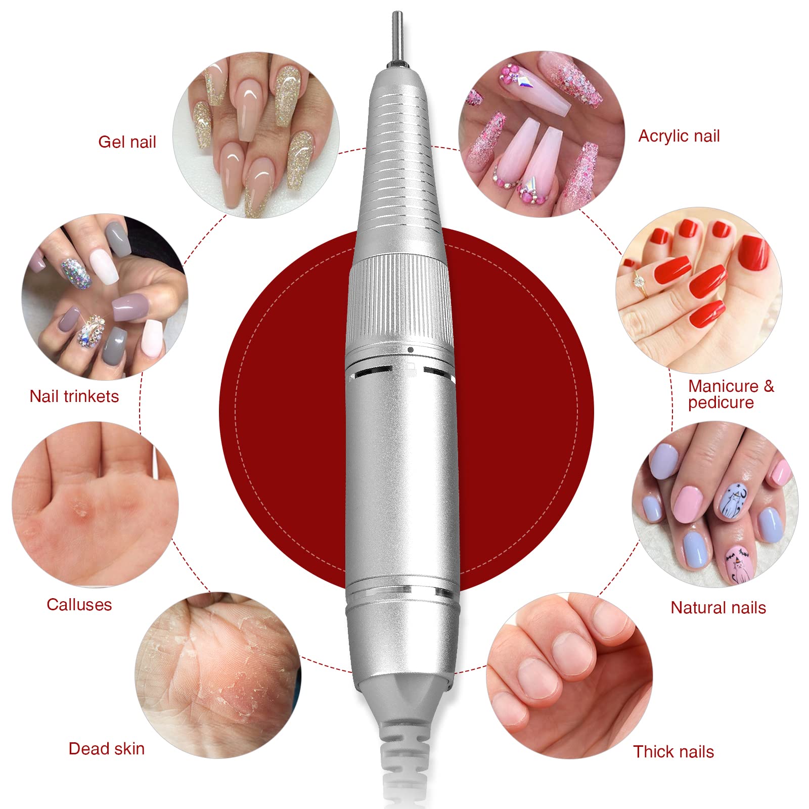 Professional Cordless Nail Drill Machine 30000RPM - AZ GOGO Portable Electric Nail File for Acrylic & Gel Nails with LCD Display | Perfect for Home Salon, Nail Art & Professional Manicures
