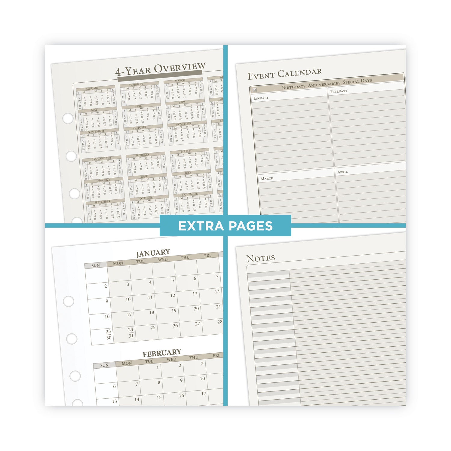 AT A GLANCE® 2 Page Per Week Planner Refills - 8.5