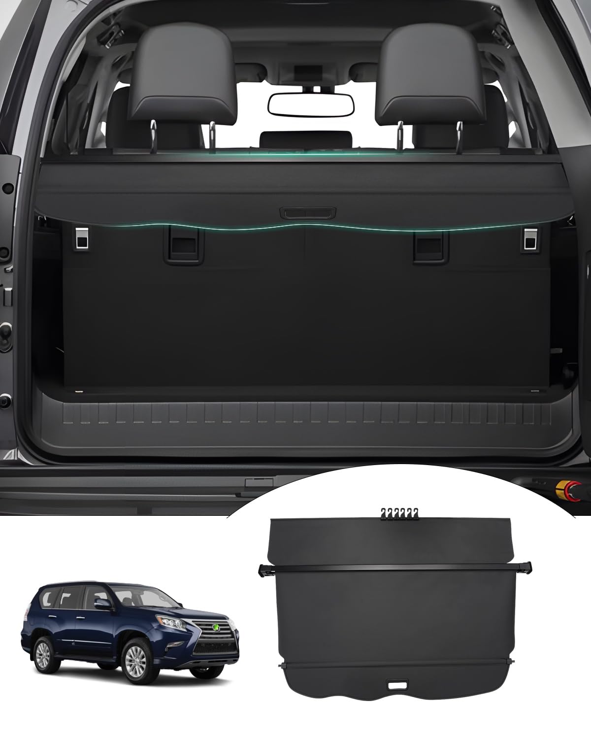 2010-2023 Lexus GX460 Retractable Cargo Cover | Trunk Shade Protector | Custom Fit No Gap Design | Perfect for Road Trips & Grocery Protection