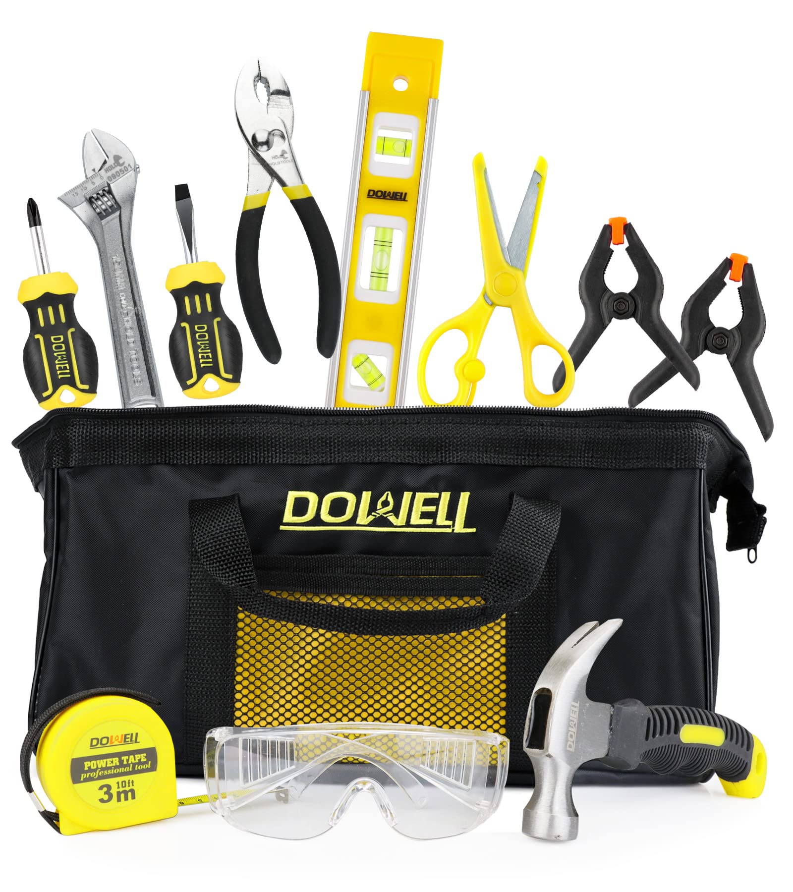 DOWELL Kids Tool Set with Real Metal Hand Tools - 24-Piece DIY Learning Kit for Boys & Girls Ages 8+, Includes Durable Tool Bag - Perfect for Home Projects, Woodworking & STEM Activities