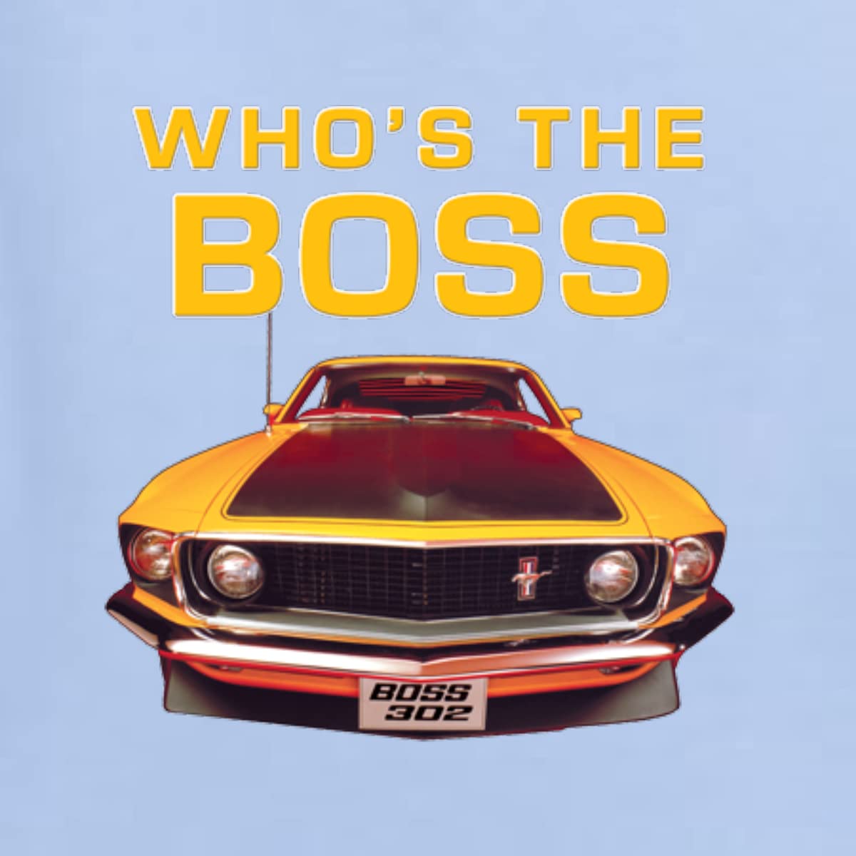 Who's The Boss Ford 302 Mustang Retro Legend Cars & Trucks Men's Long Sleeve T-Shirt | Vintage Muscle Car Enthusiast Apparel for Casual Wear & Car Shows