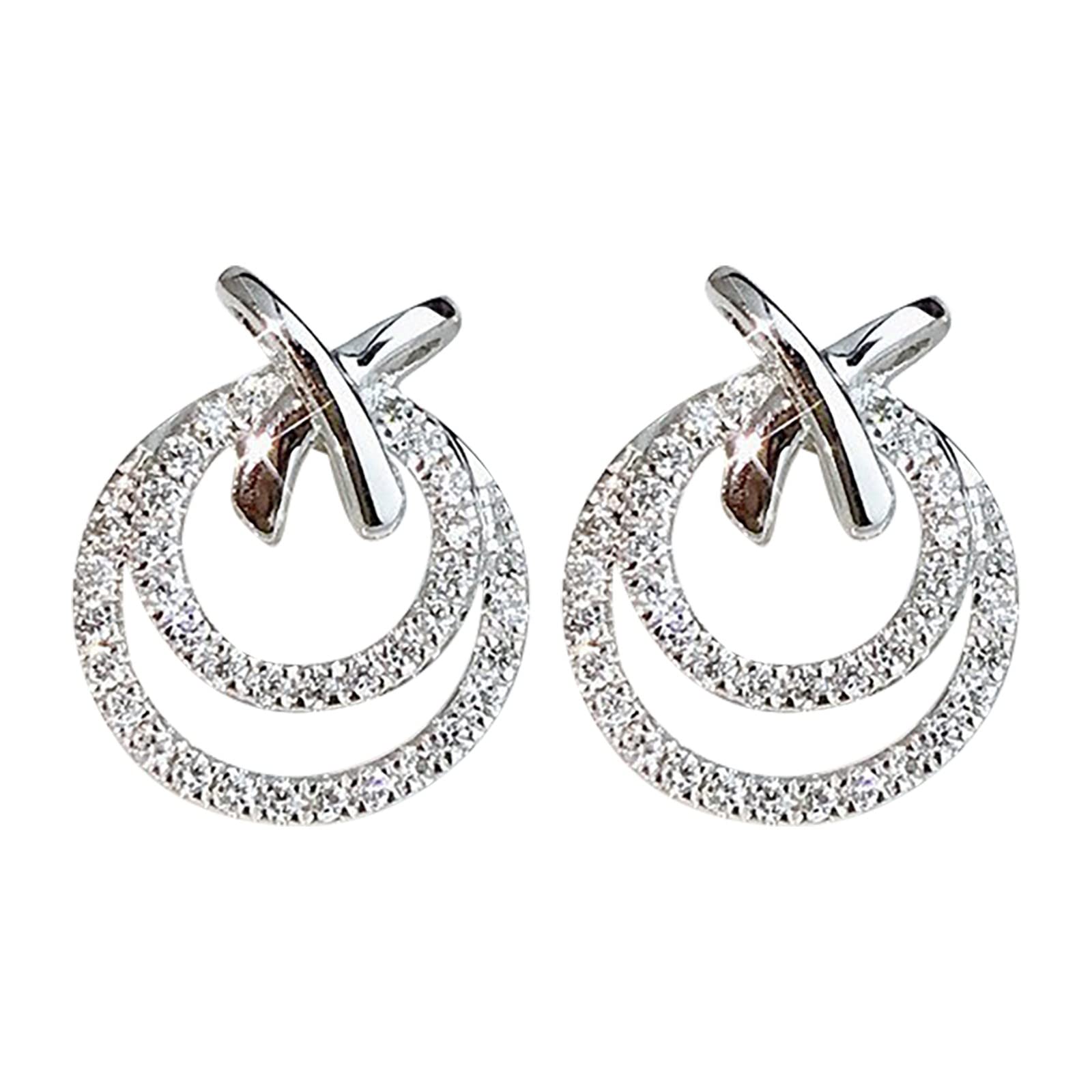 Elegant Hollow Diamond Stud Earrings for Women - Fashionable Out Earrings Set - Perfect for Parties, Weddings & Everyday Wear