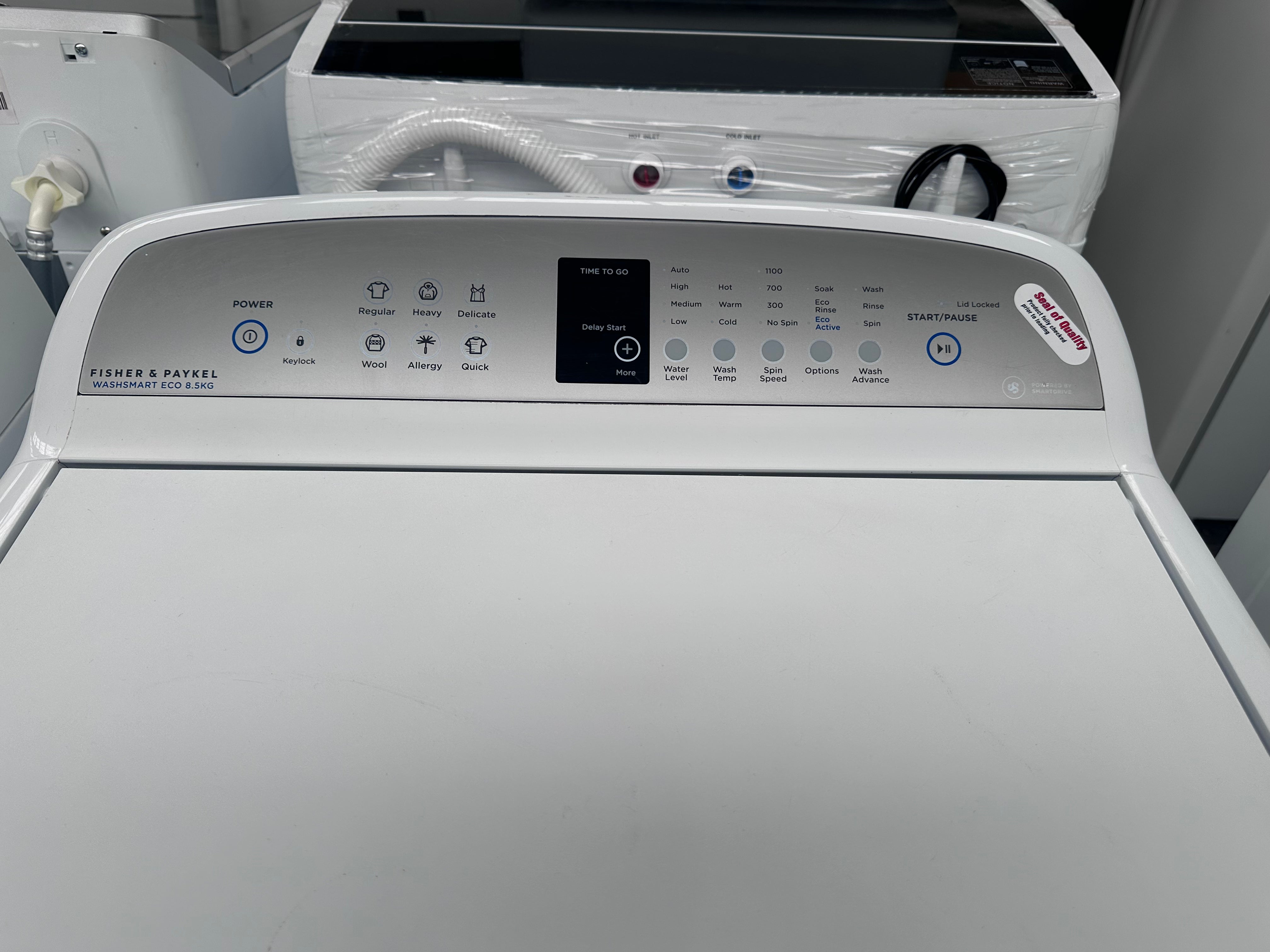 Refurbished Fisher & Paykel WashSmart Eco 8.5kg Top Load Washing Machine - Energy Efficient Laundry Solution for Small Homes & Apartments