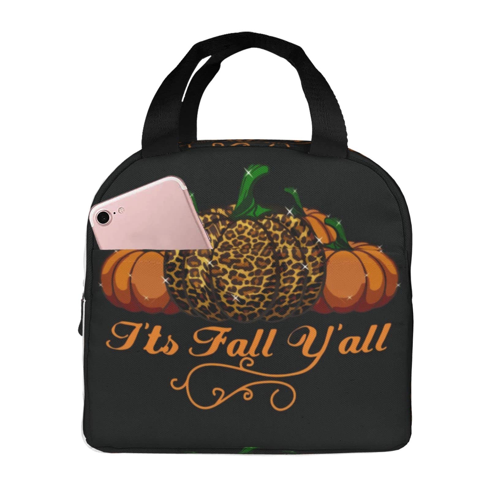 Insulated Lunch Bag for Women & Girls - Thermal Picnic Cooler Tote for Work, School, Autumn Travel & Camping | Cute Fall-Themed Lunch Box for Office, Hiking & Outdoor Activities