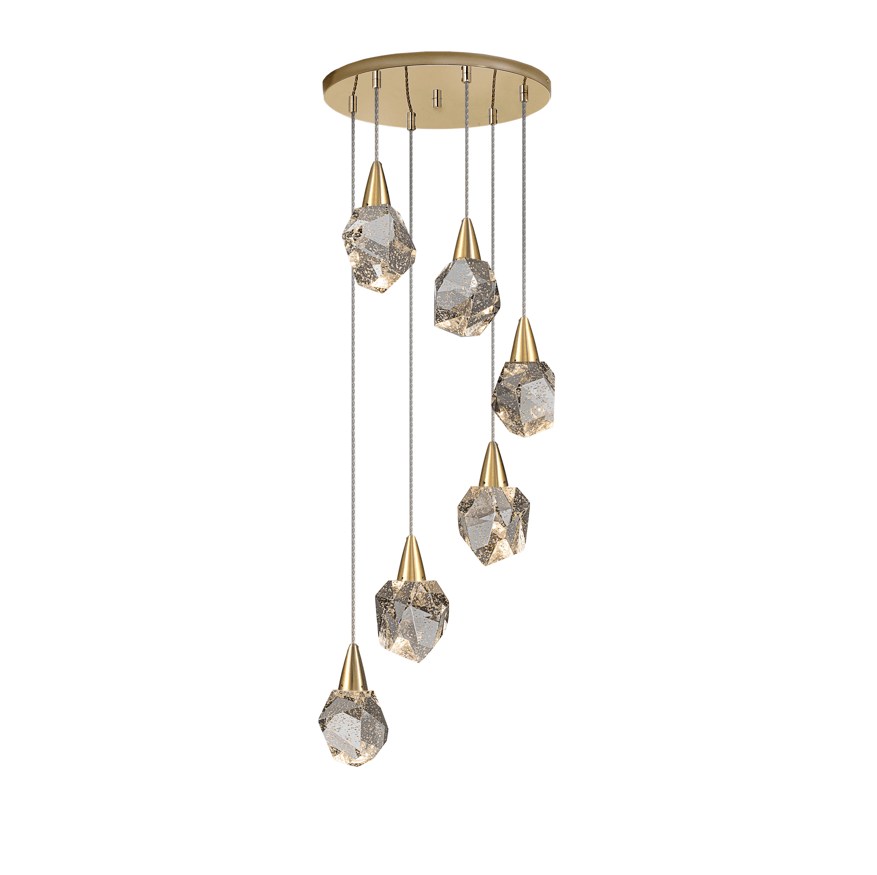 Aquaria LED Table Lamp 6L - Modern Matt Gold & Chrome Finish for Bedroom, Living Room, or Office Decor