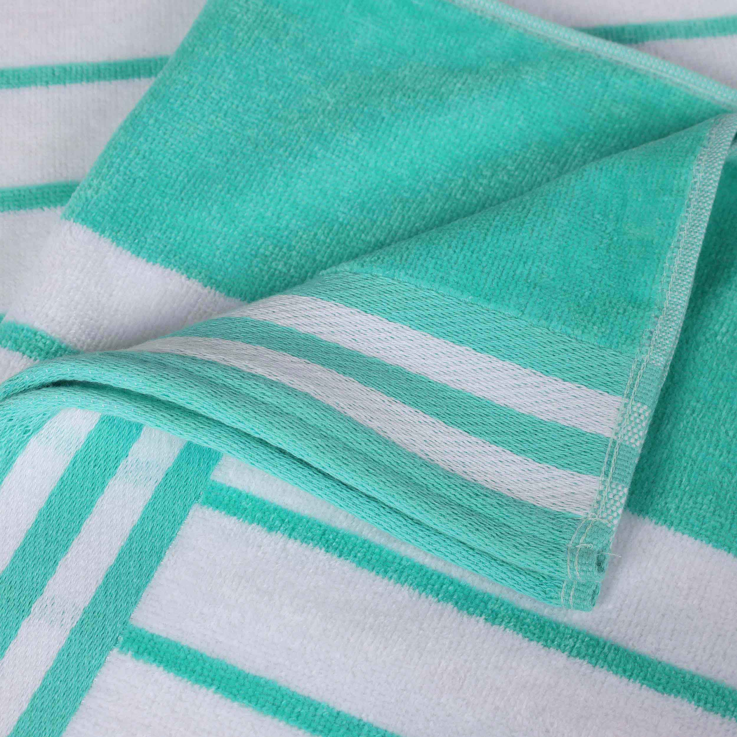 Premium Oversized Cabana Striped Cotton Beach Towel Set - 2, 4, or 6 Pack - Soft Quick-Dry Bath Towels for Pool, Beach, Vacation & Spa Days
